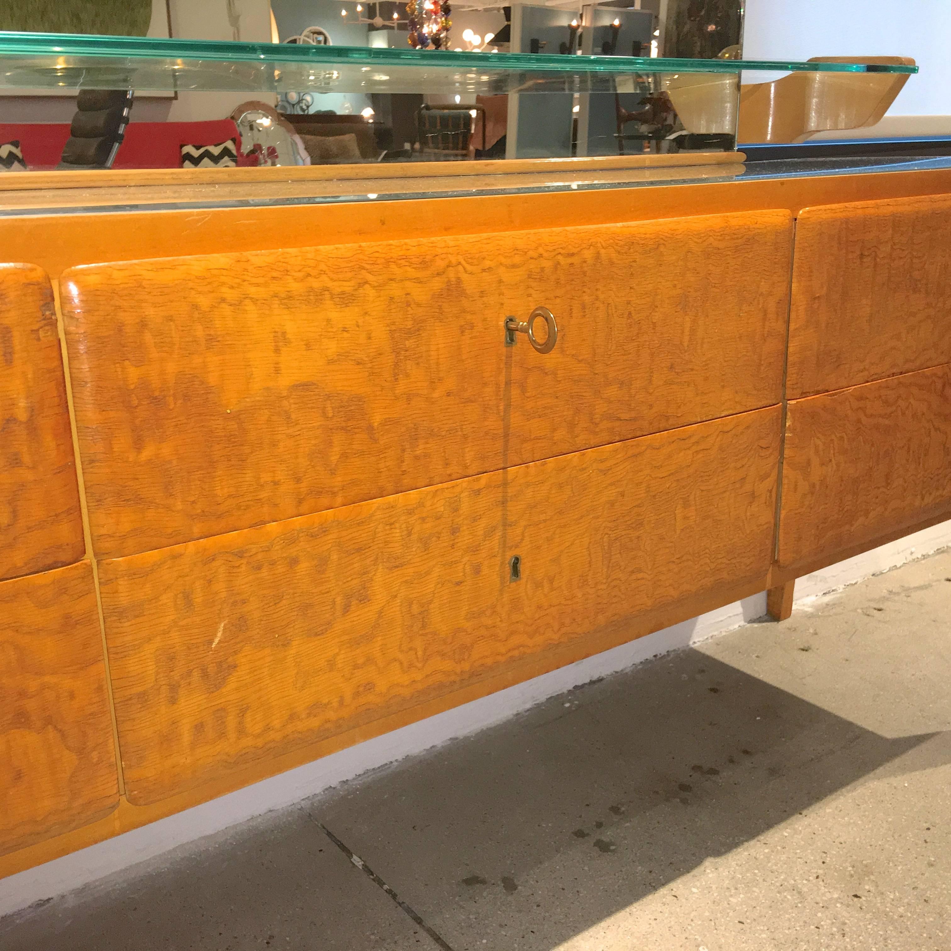 Painted Gio Ponti Chest with Mirror For Sale