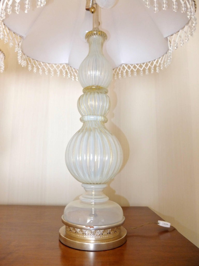 Pair of Seguso Murano Lamps by Marbro For Sale 10