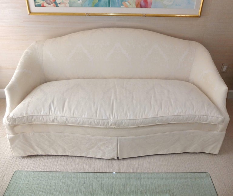 Ivory Silk Damask Sofa by Drexel Heritage at 1stDibs drexel heritage