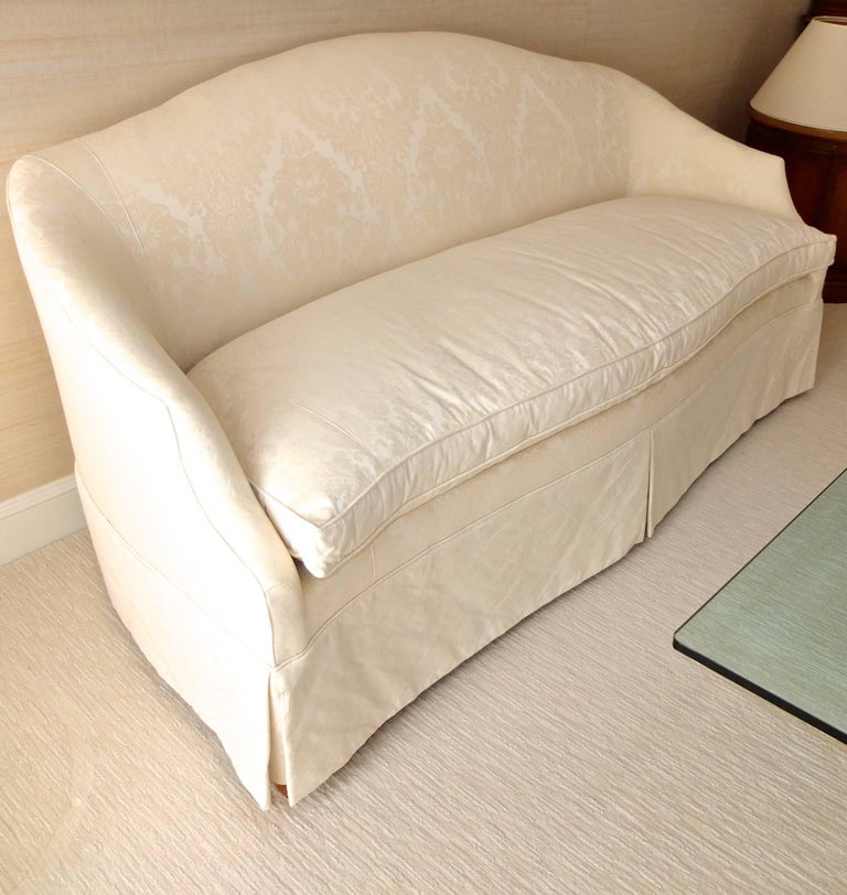 Ivory Silk Damask Sofa by Drexel Heritage at 1stDibs drexel heritage