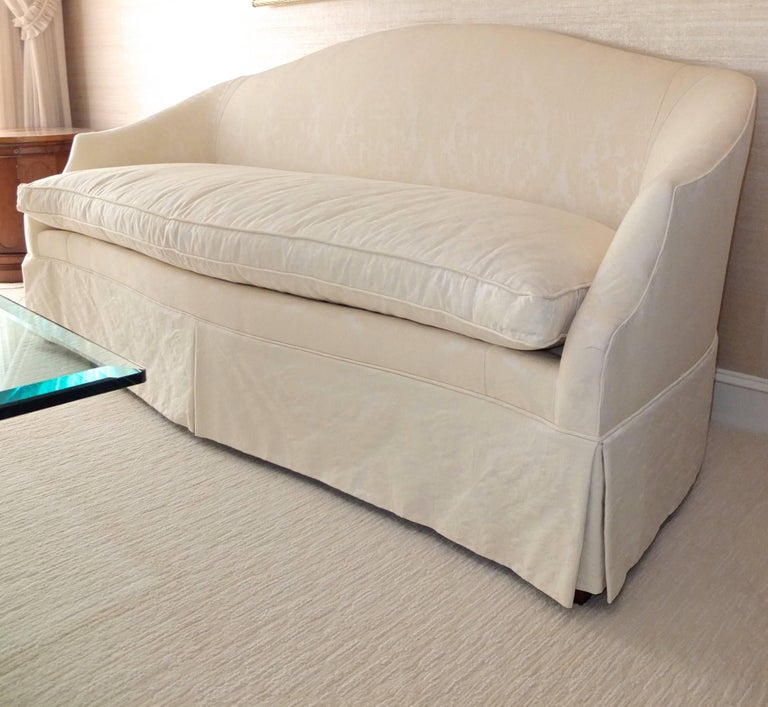 Ivory Silk Damask Sofa by Drexel Heritage at 1stDibs drexel heritage