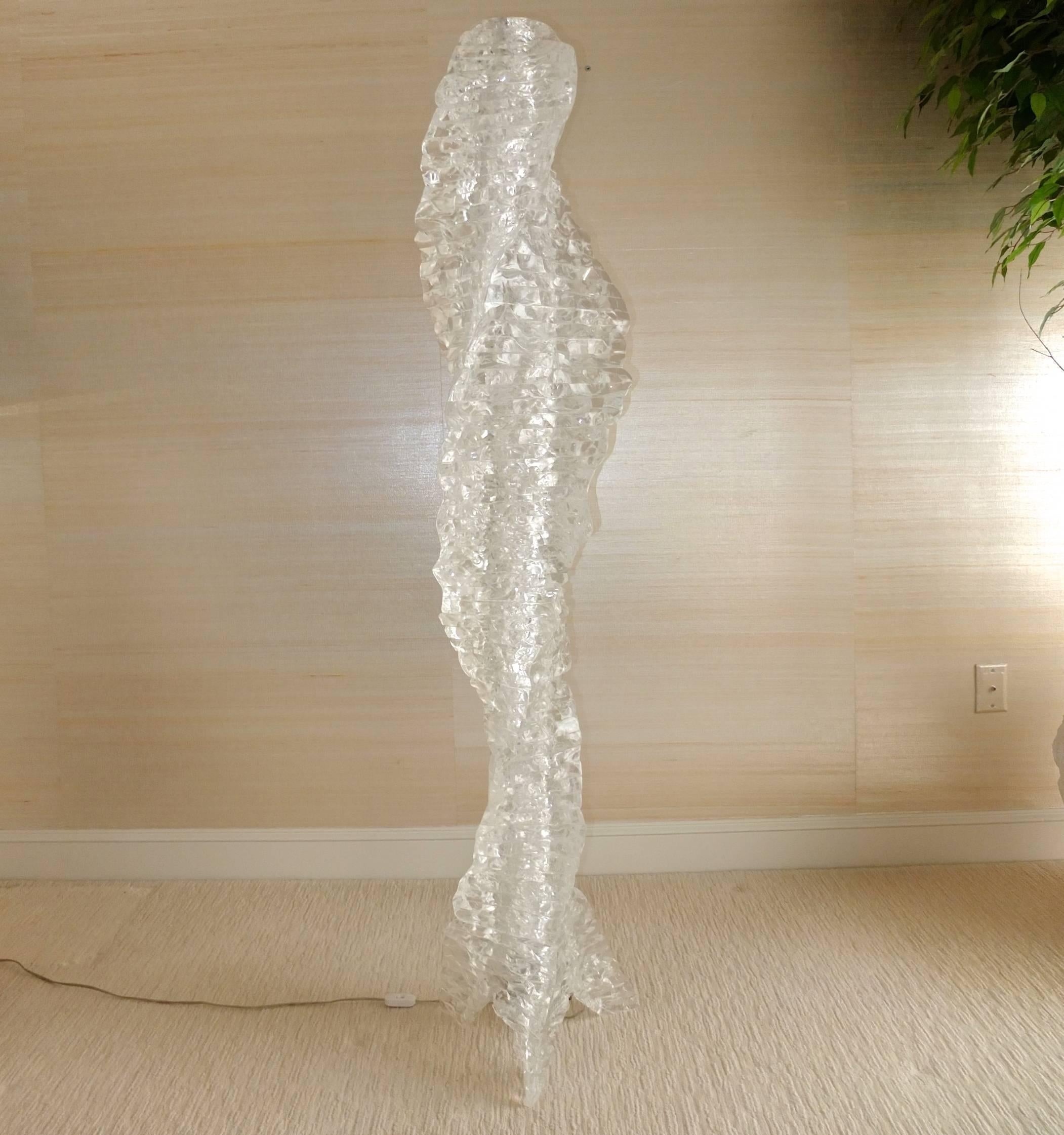 Illuminated helix form floor sculpture entitled 