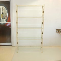 Directoire Style Enameled Iron Étagère with Brass Embellishments