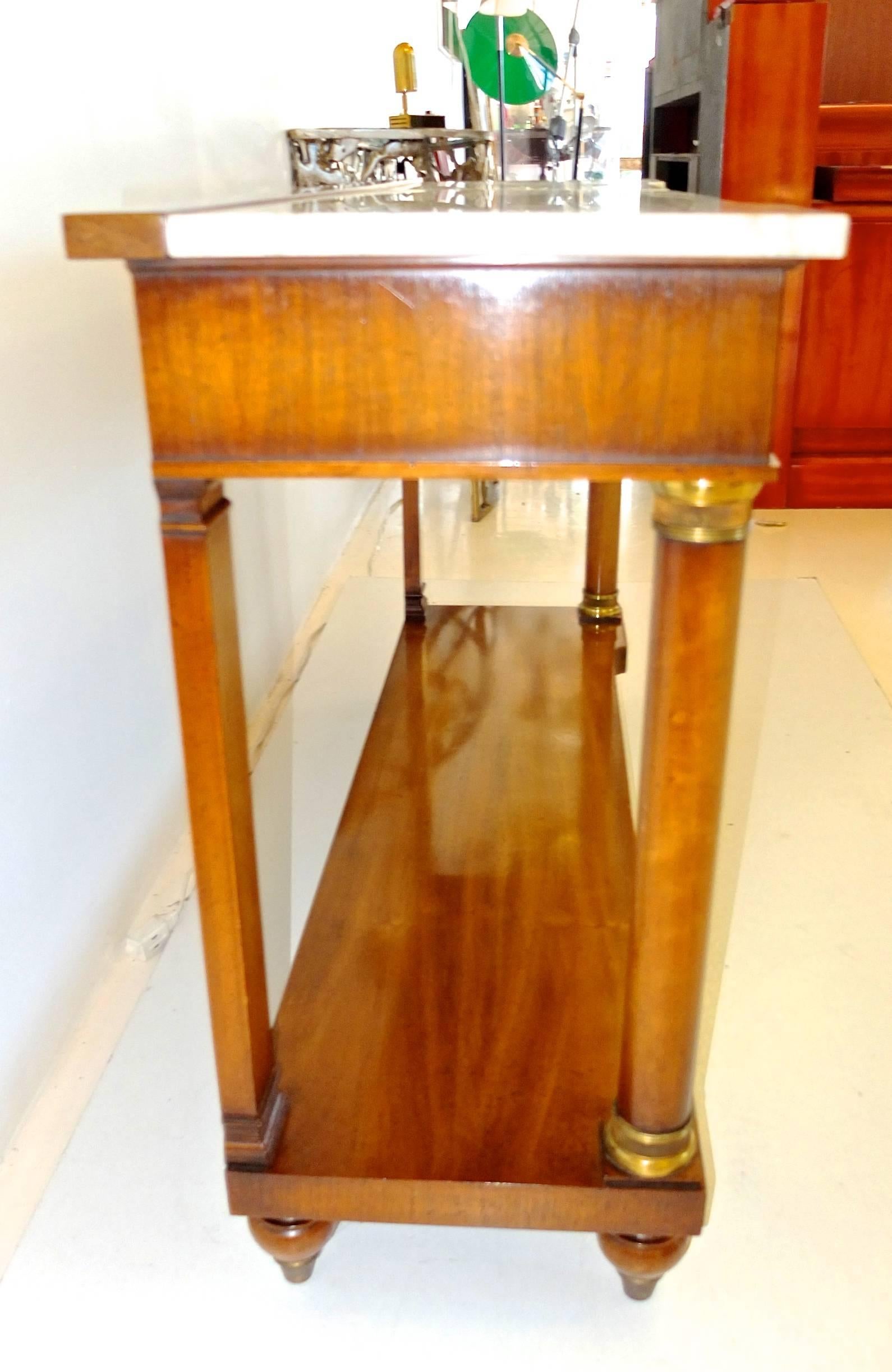 John Widdicomb Empire Style Console Table with Marble Top 2
