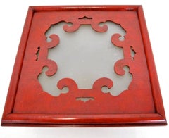 James Mont Cinnabar Lacquered Flush Mount Ceiling Light