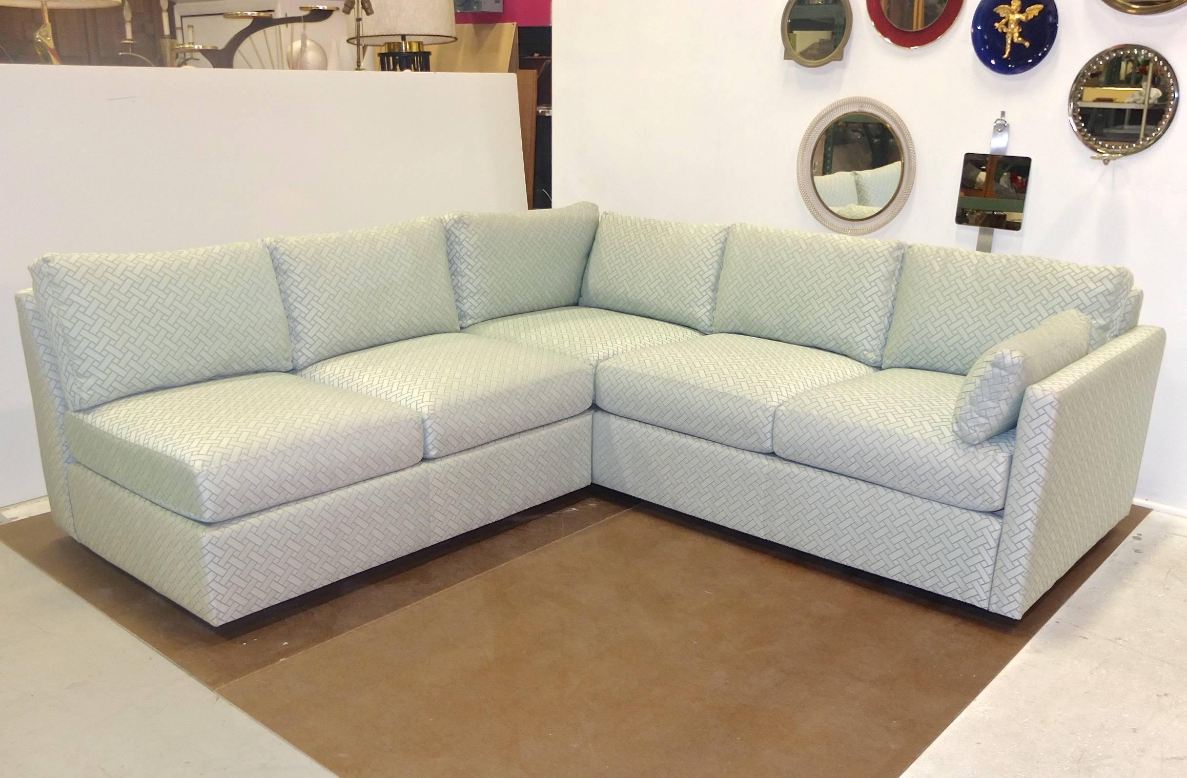 American Milo Baughman Style Two-Piece Sectional Sofa L-Shaped