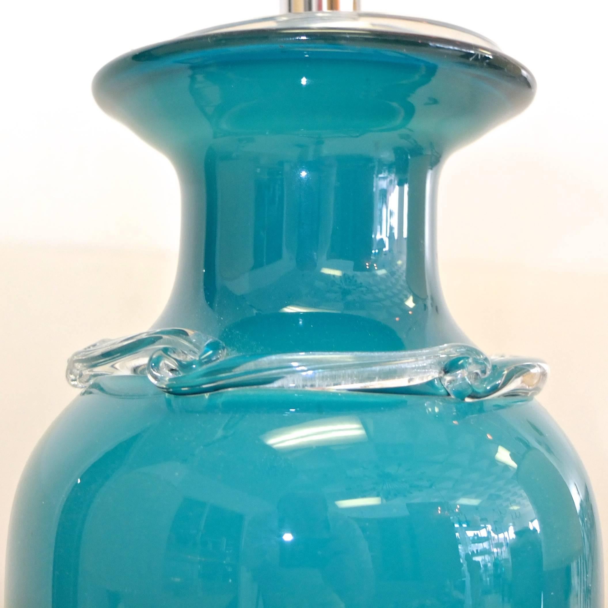 Late 20th Century Frederick Cooper Glass Table Lamp