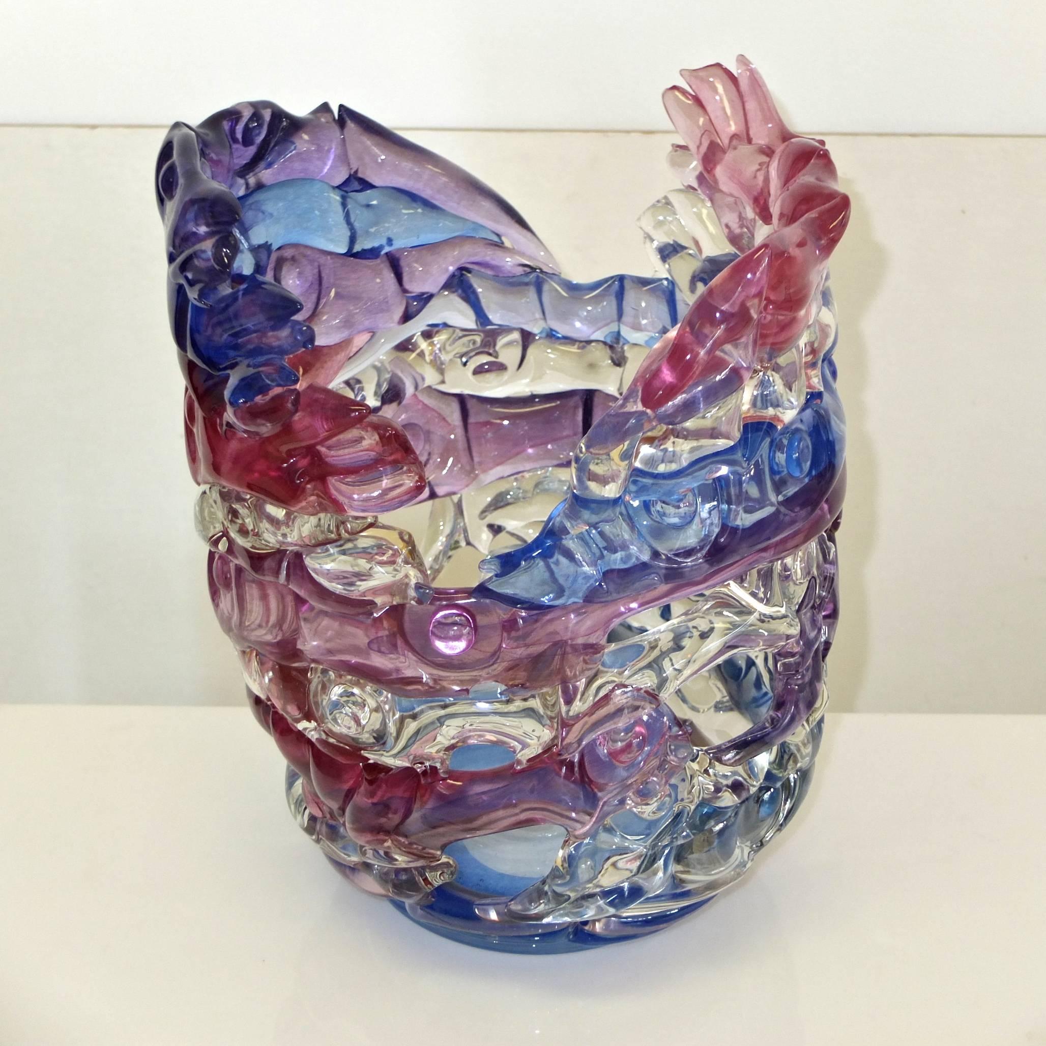 Modern Tom Philabaum Art Glass Vase from 