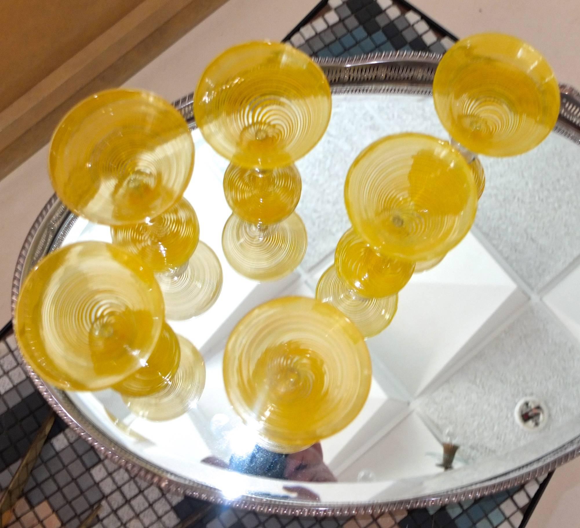 yellow martini glasses