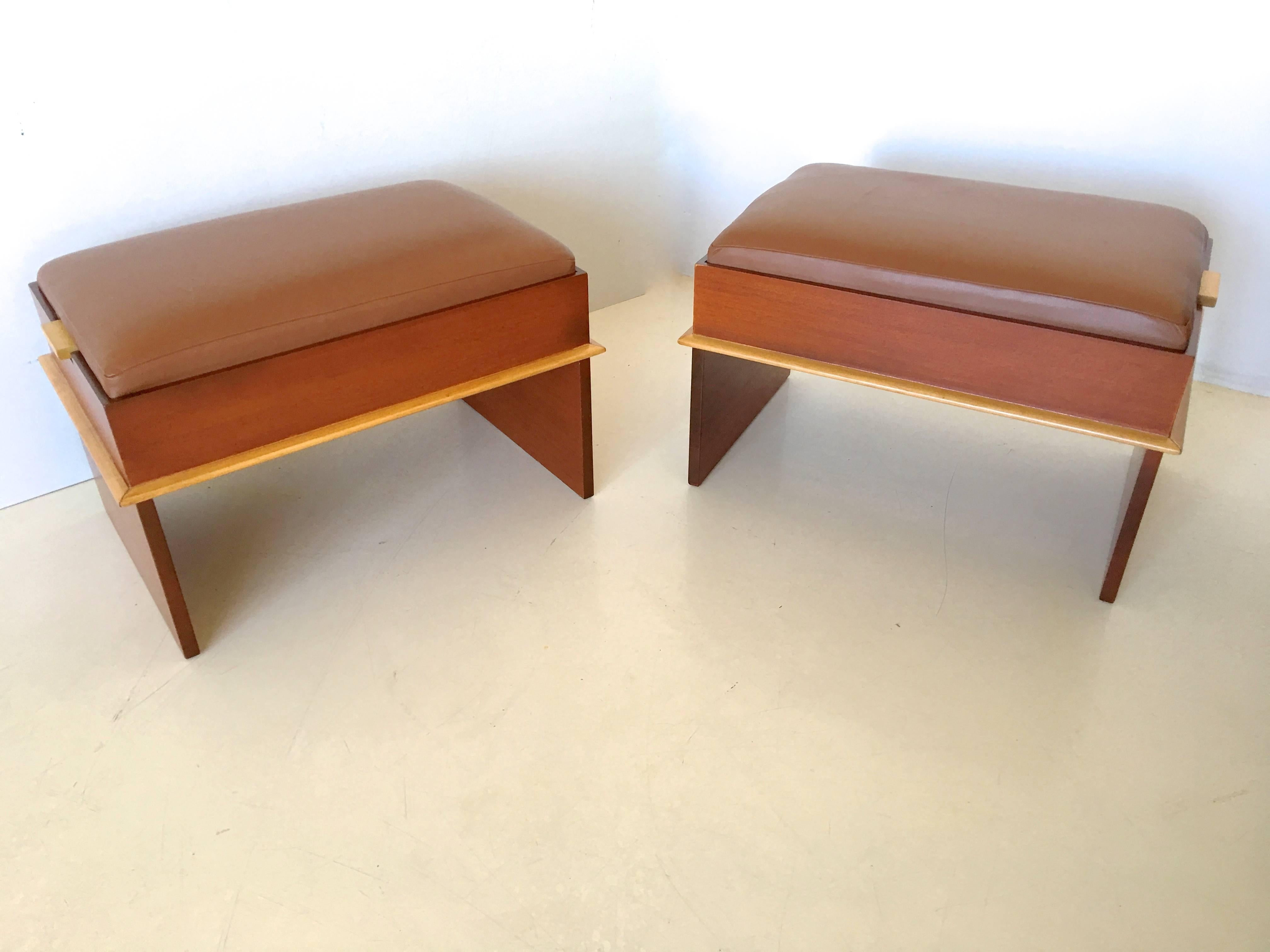Mid-Century Modern Pair of Paul Frankl Storage Benches from the Station Wagon Group