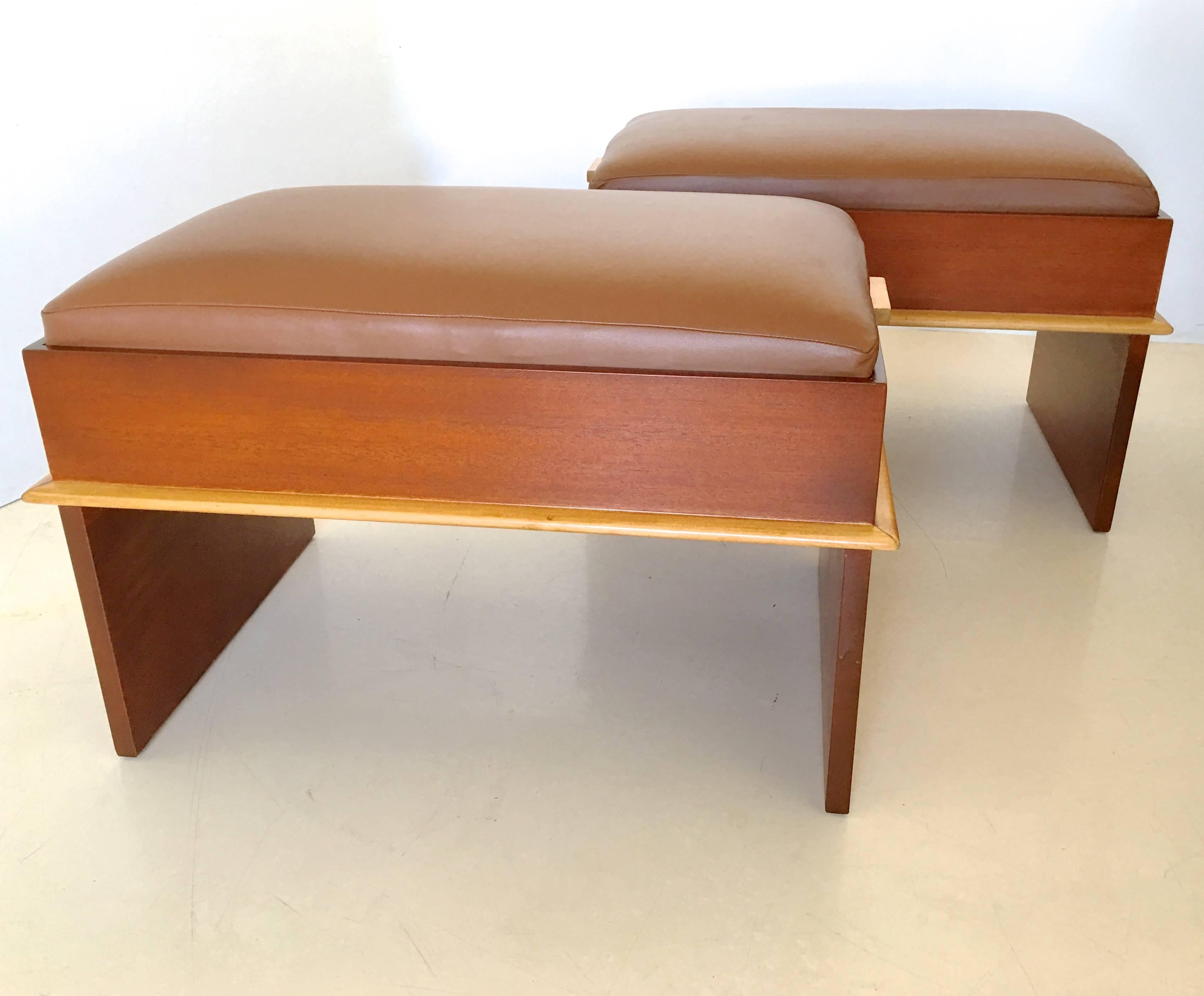 American Pair of Paul Frankl Storage Benches from the Station Wagon Group