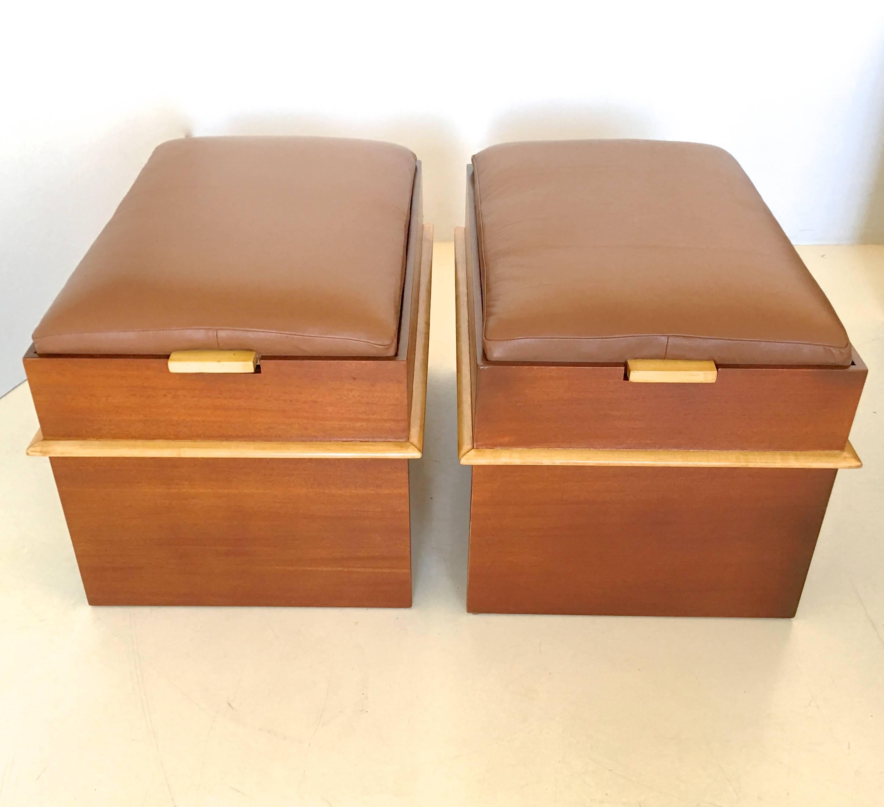 Pair of Paul Frankl Storage Benches from the Station Wagon Group In Excellent Condition In Hanover, MA