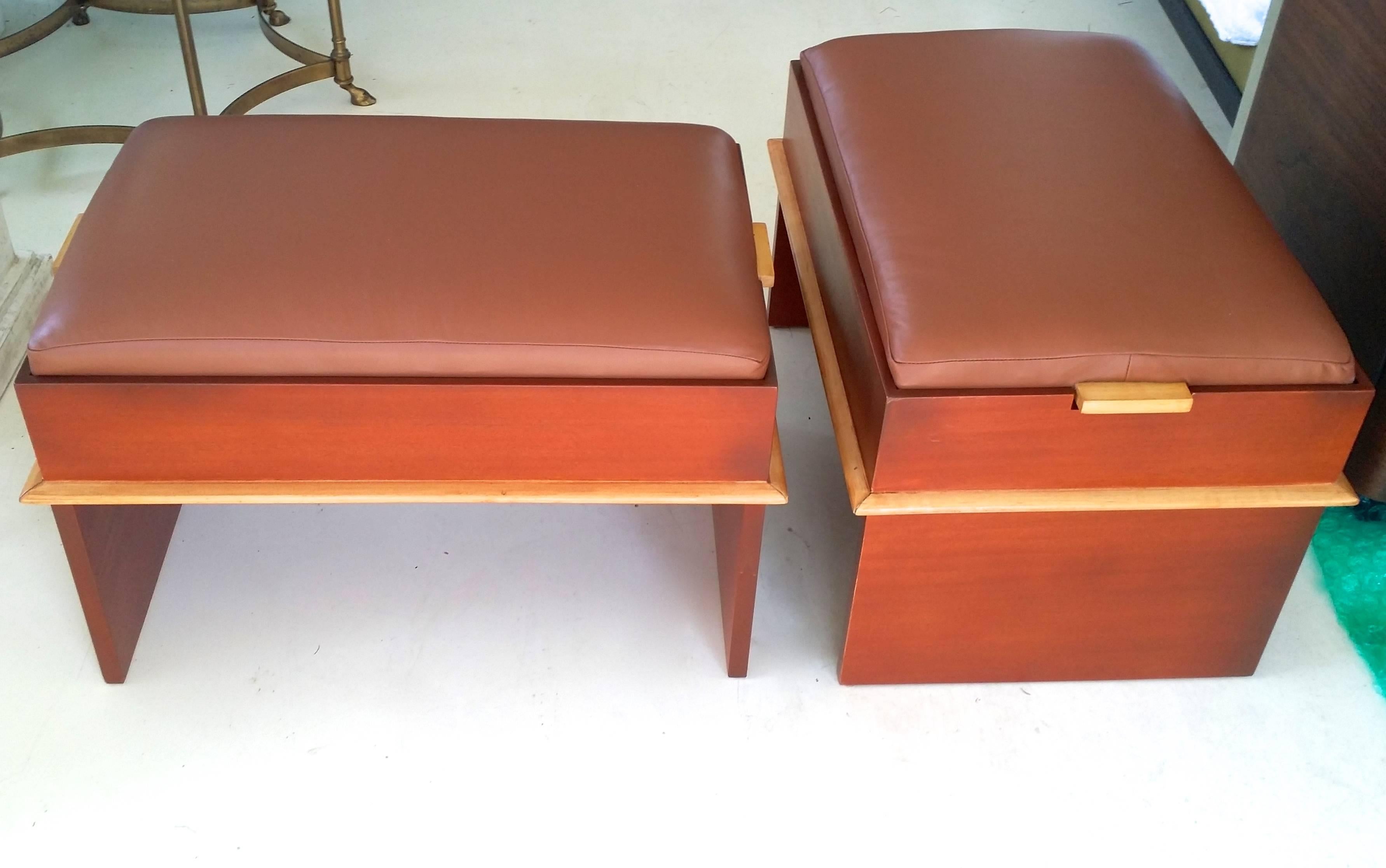 Pair of Paul Frankl Storage Benches from the Station Wagon Group 3