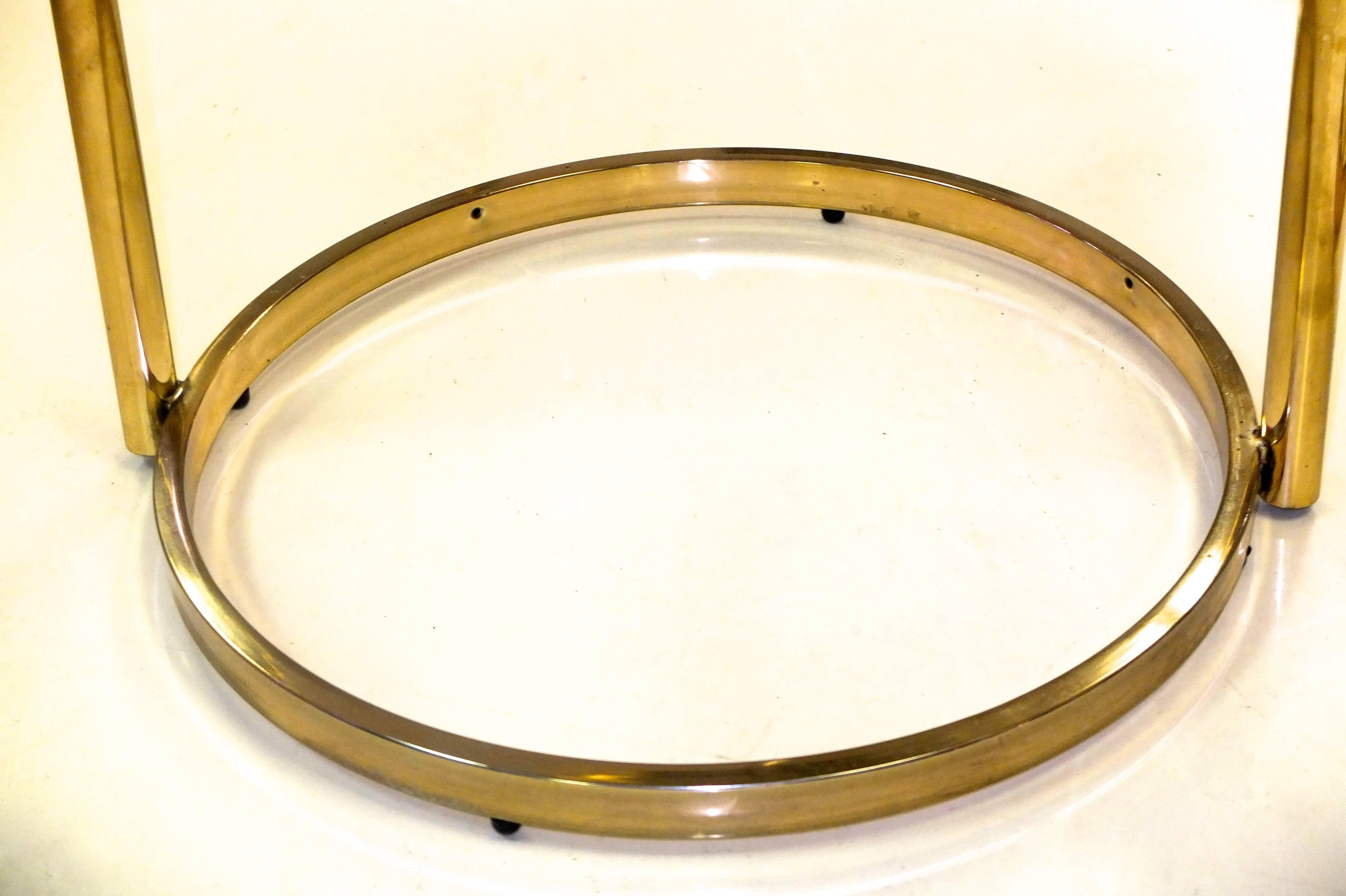 American ‘DIA’ Design Institute of America Brass Swivel Ring Table For Sale