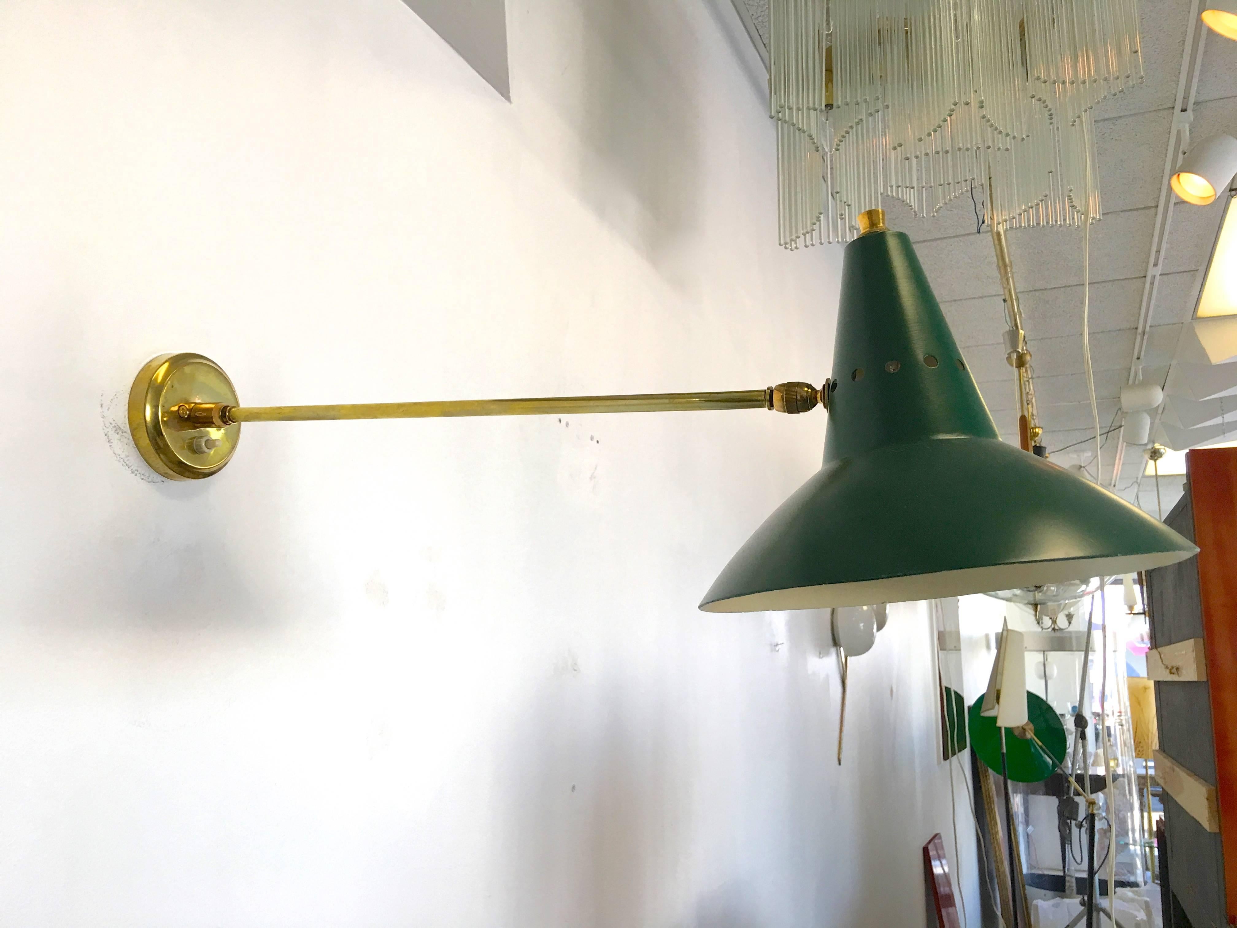 Mid-Century Modern Stilnovo Wall-Mounted Articulating Lamp For Sale