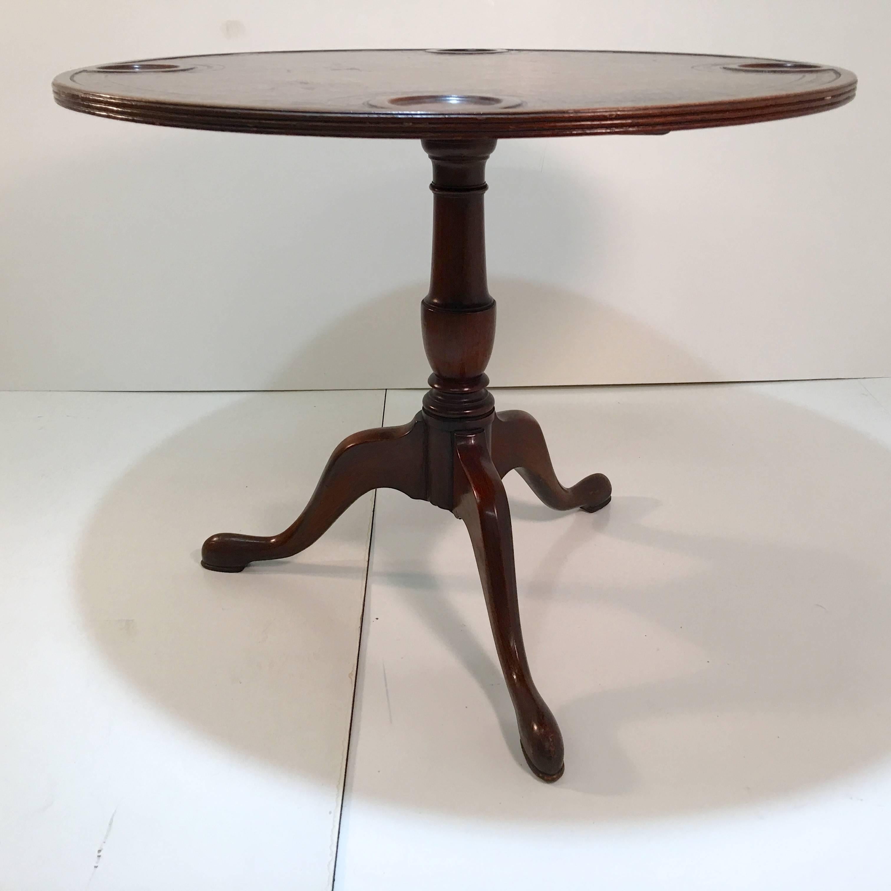 Mahogany Sheraton Style Game Table and Four Armchairs