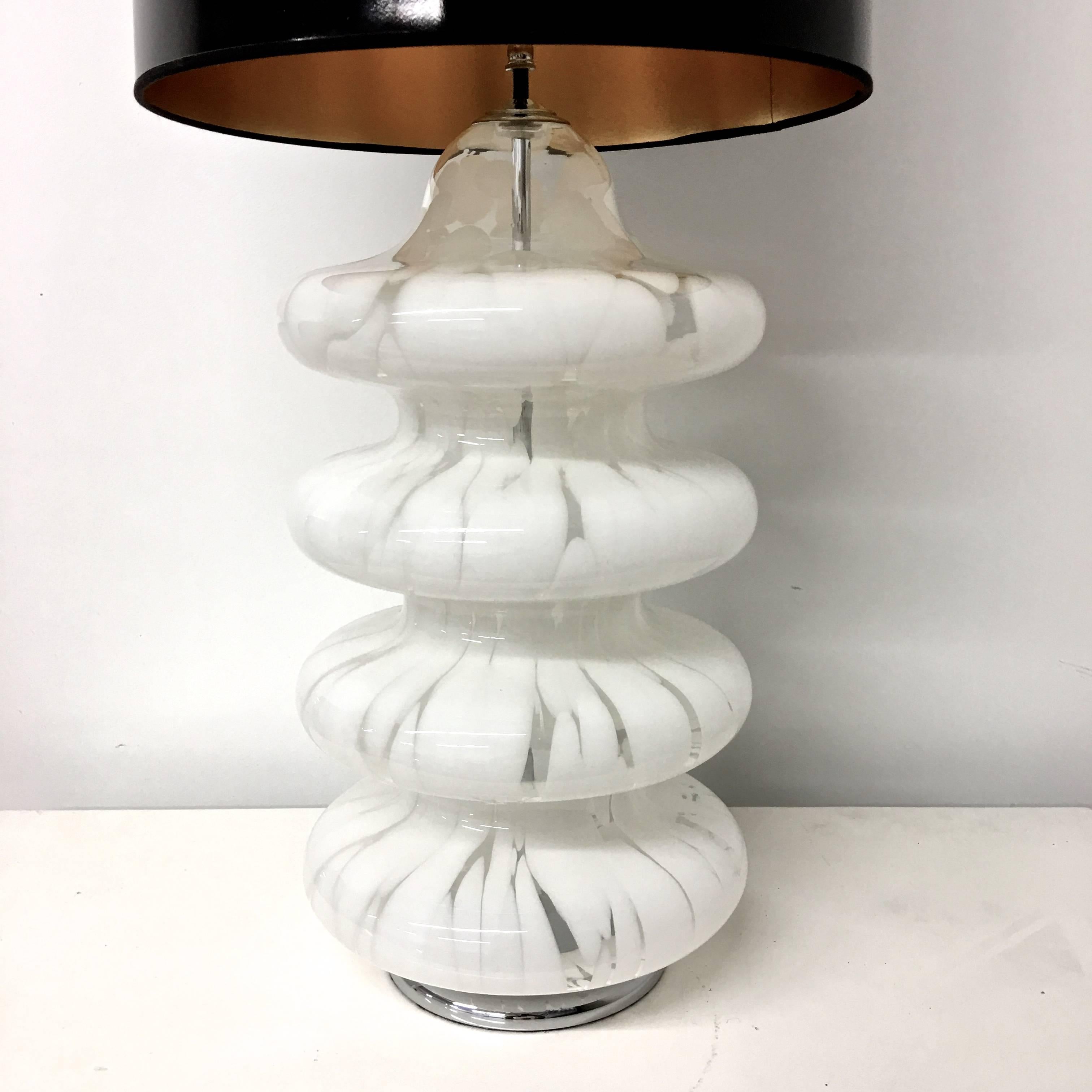 Mid-Century Modern Four-Tier Glass Table Lamp by Carlo Nason for Mazzega