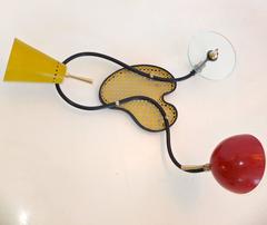 Very Rare French 1950's Three-Arm Flush Mount or Sconce