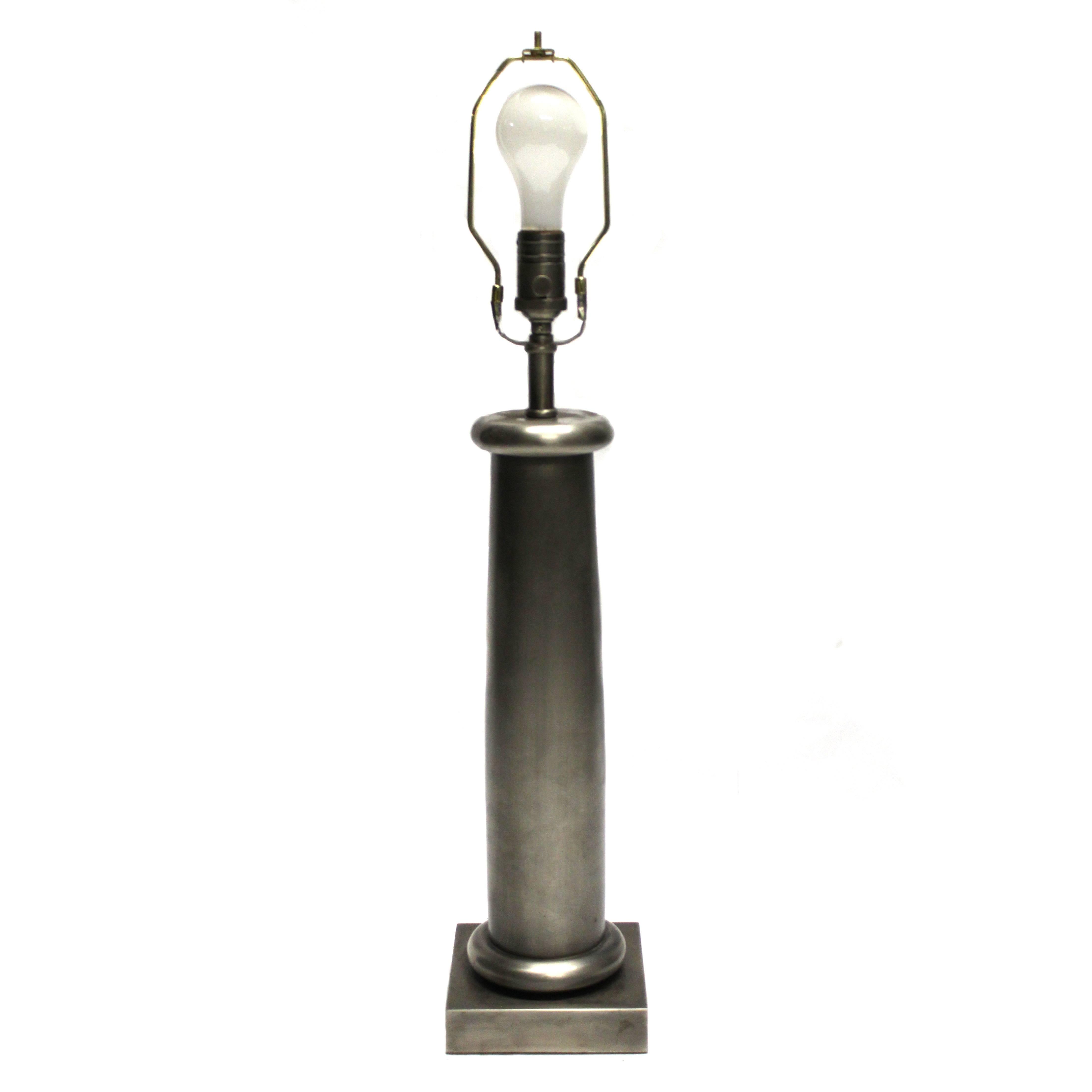 Late 20th Century Silver Metal Table Lamp