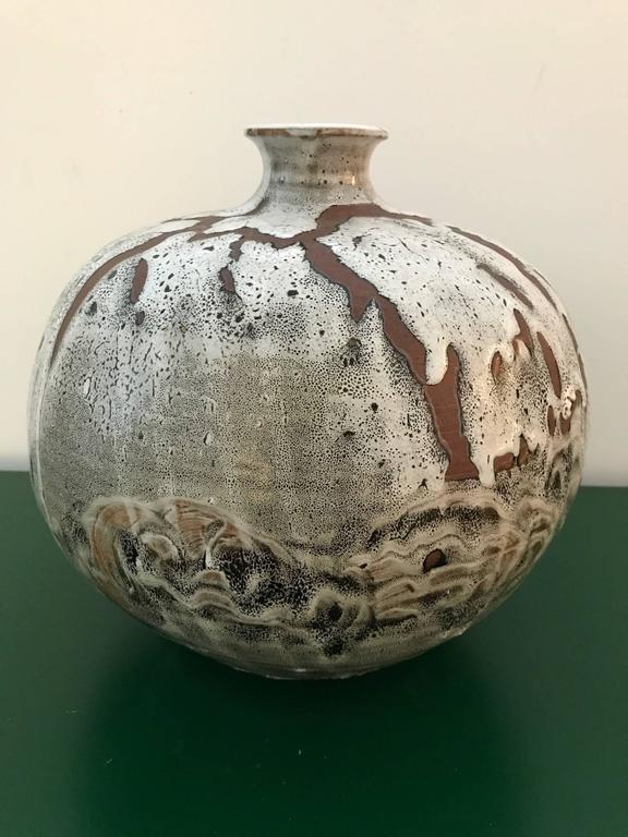 Lava Glazed Studio Pottery Vase at 1stdibs