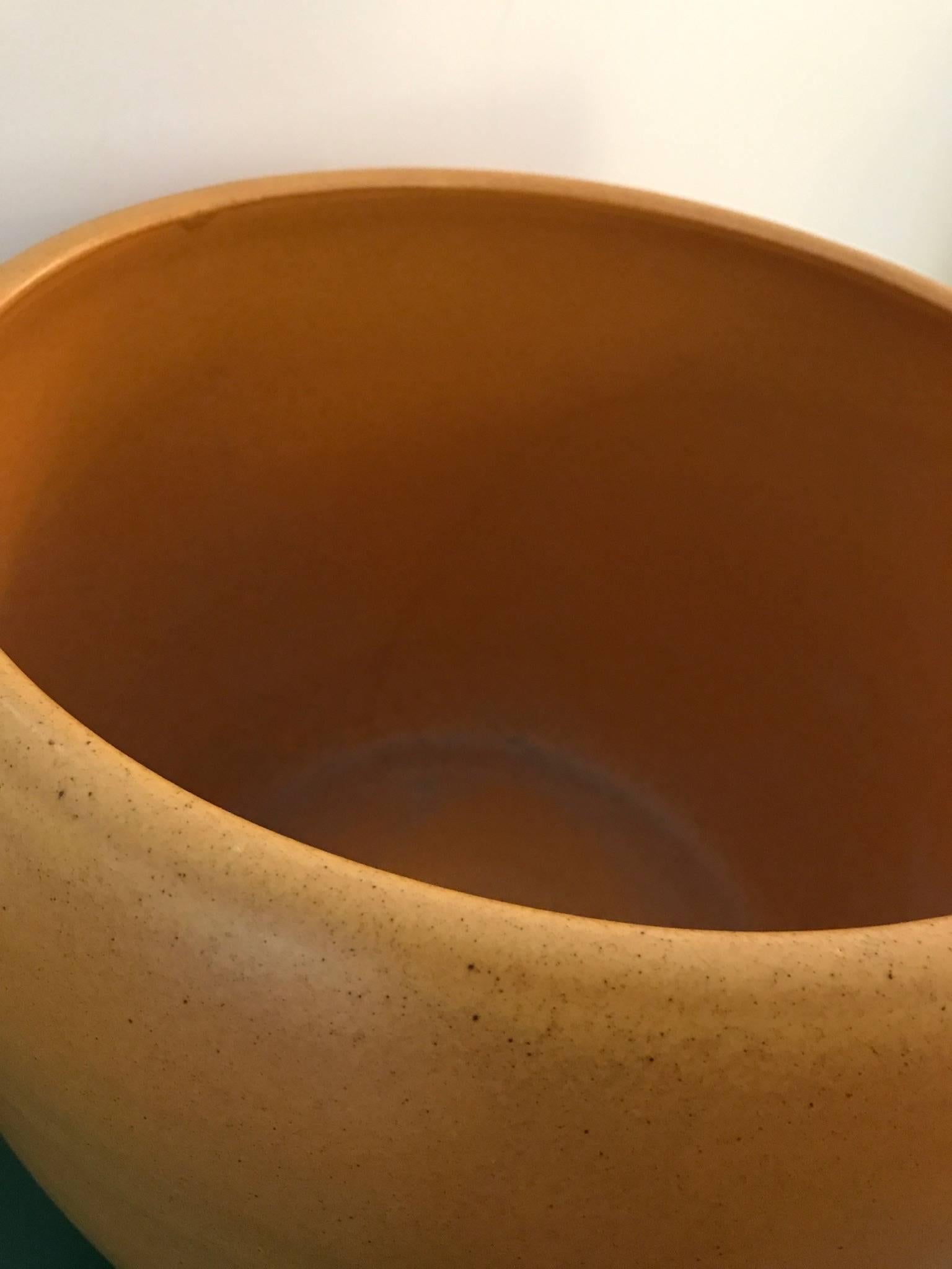 American Orange Glazed Studio Pottery Vessel For Sale