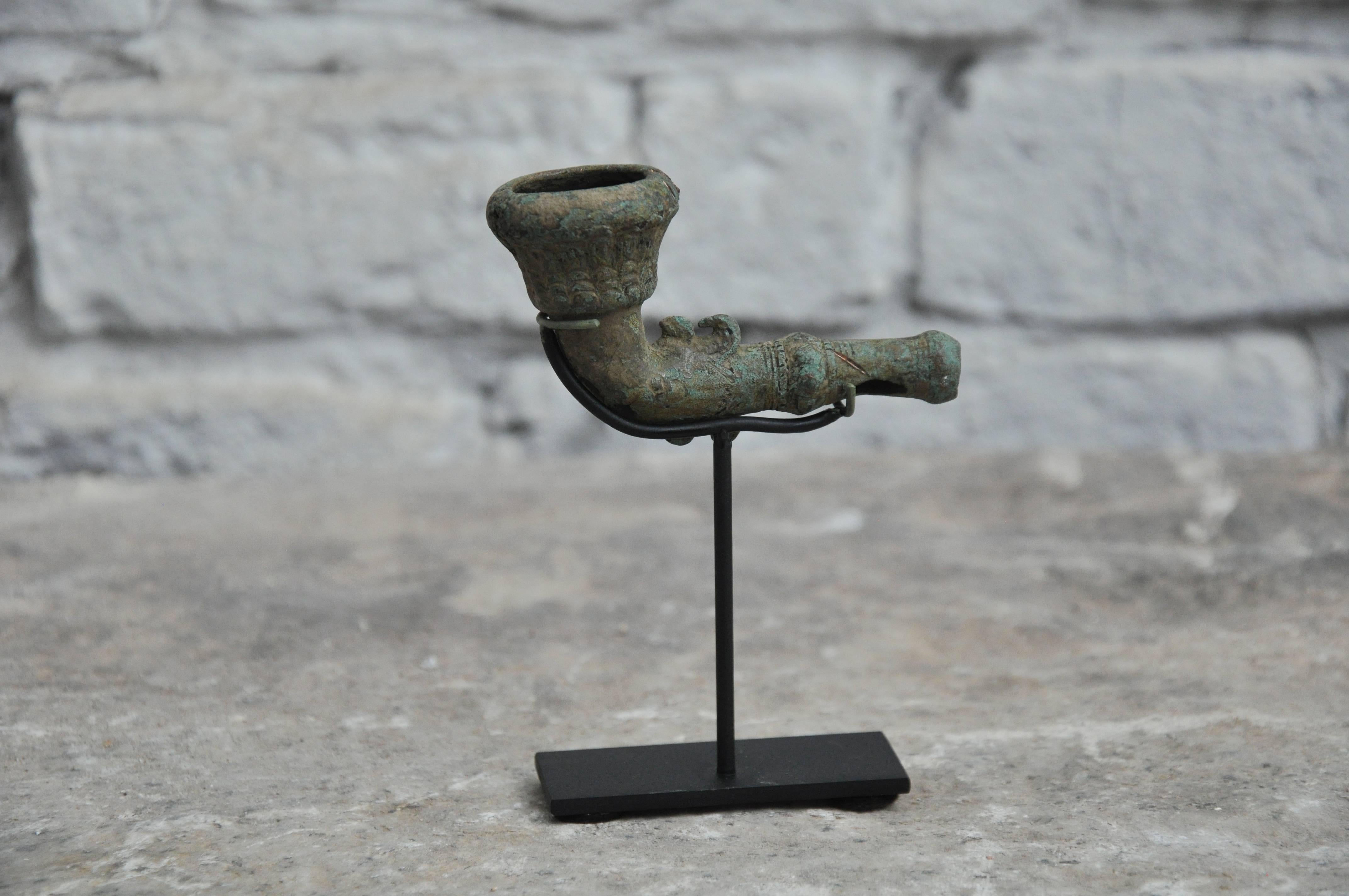Vietnamese 16-17th Century Bronze Pipe Heads Excavated from the Central Highlands For Sale