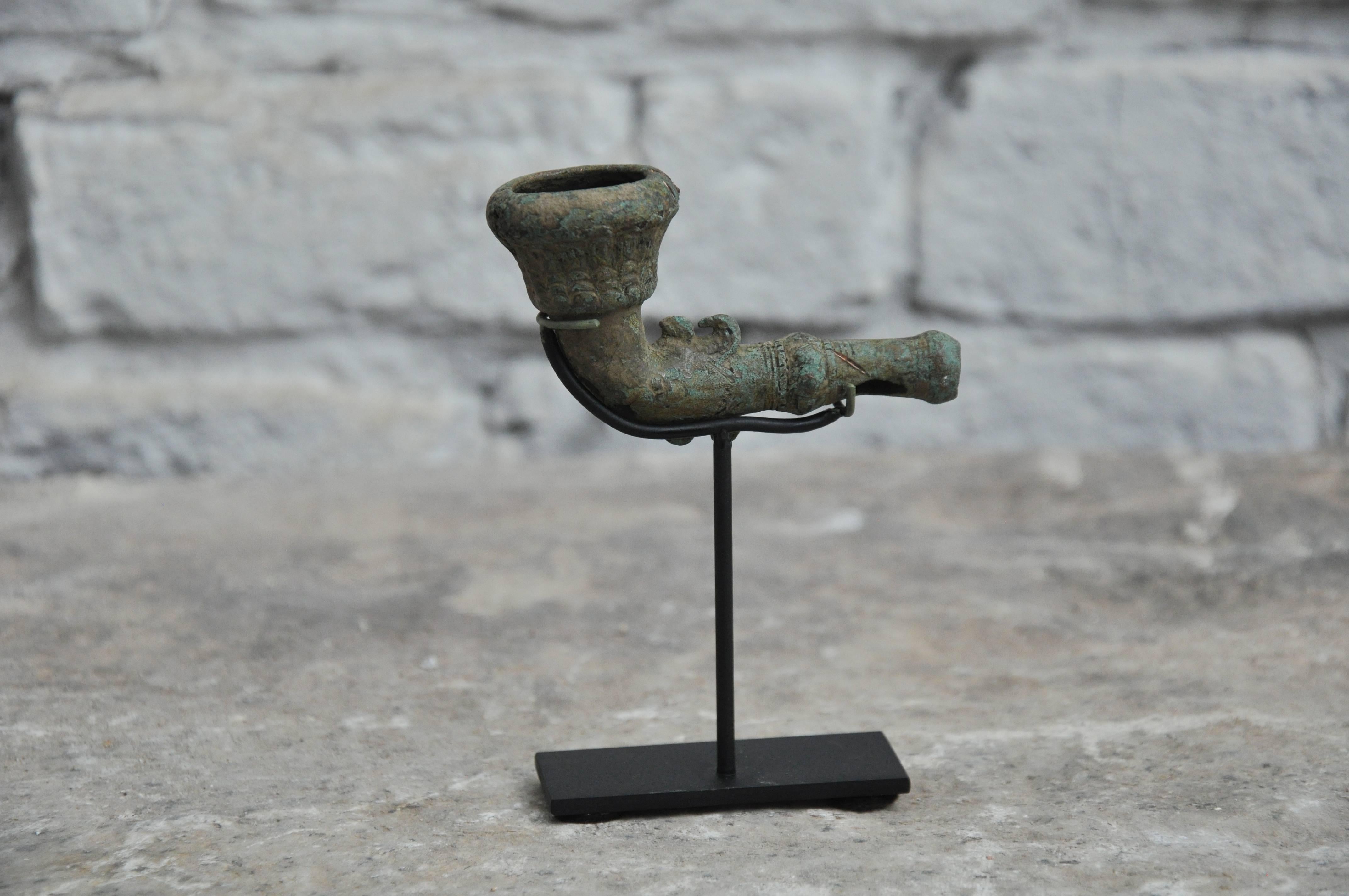 Vietnamese 16-17th Century Bronze Opium Pipe Heads Excavated from the Central Highlands For Sale