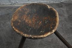 19th Century Primitive French Milking Stool