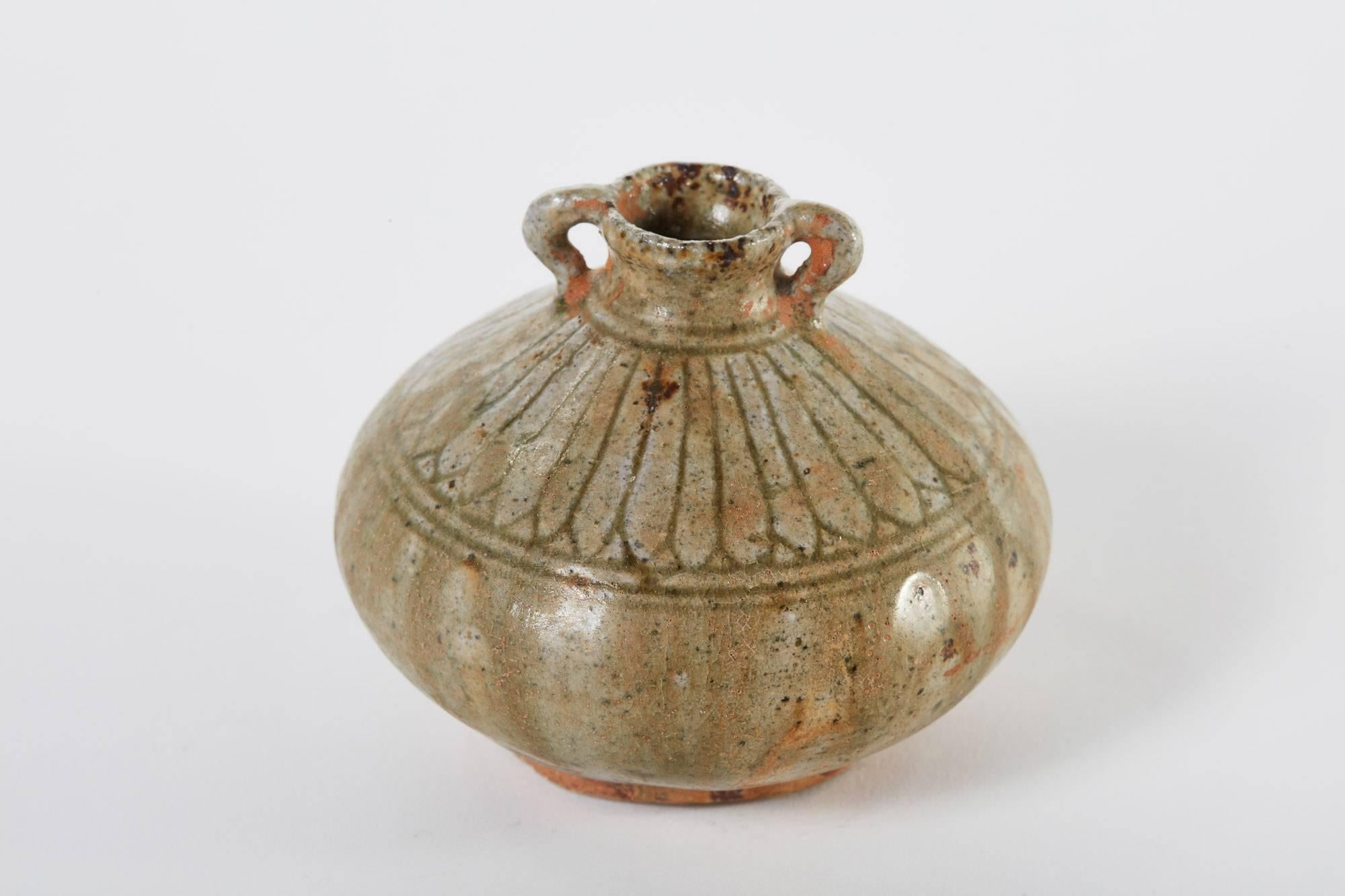 19th Century Collection of Small Celedon Thai Pots 2