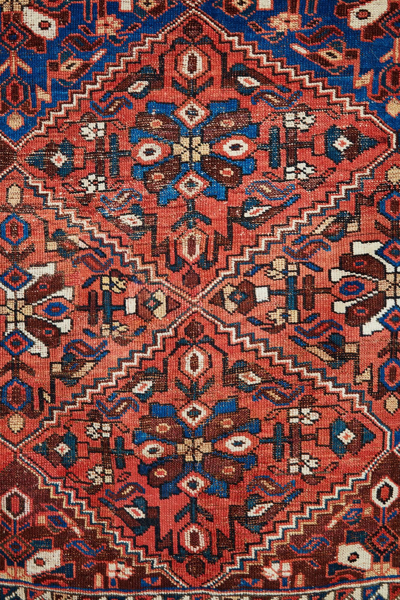 19th century antique Qashqai rug.