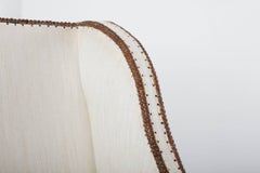 Early 19th Century French Settee Sofa Recovered in White Burlap