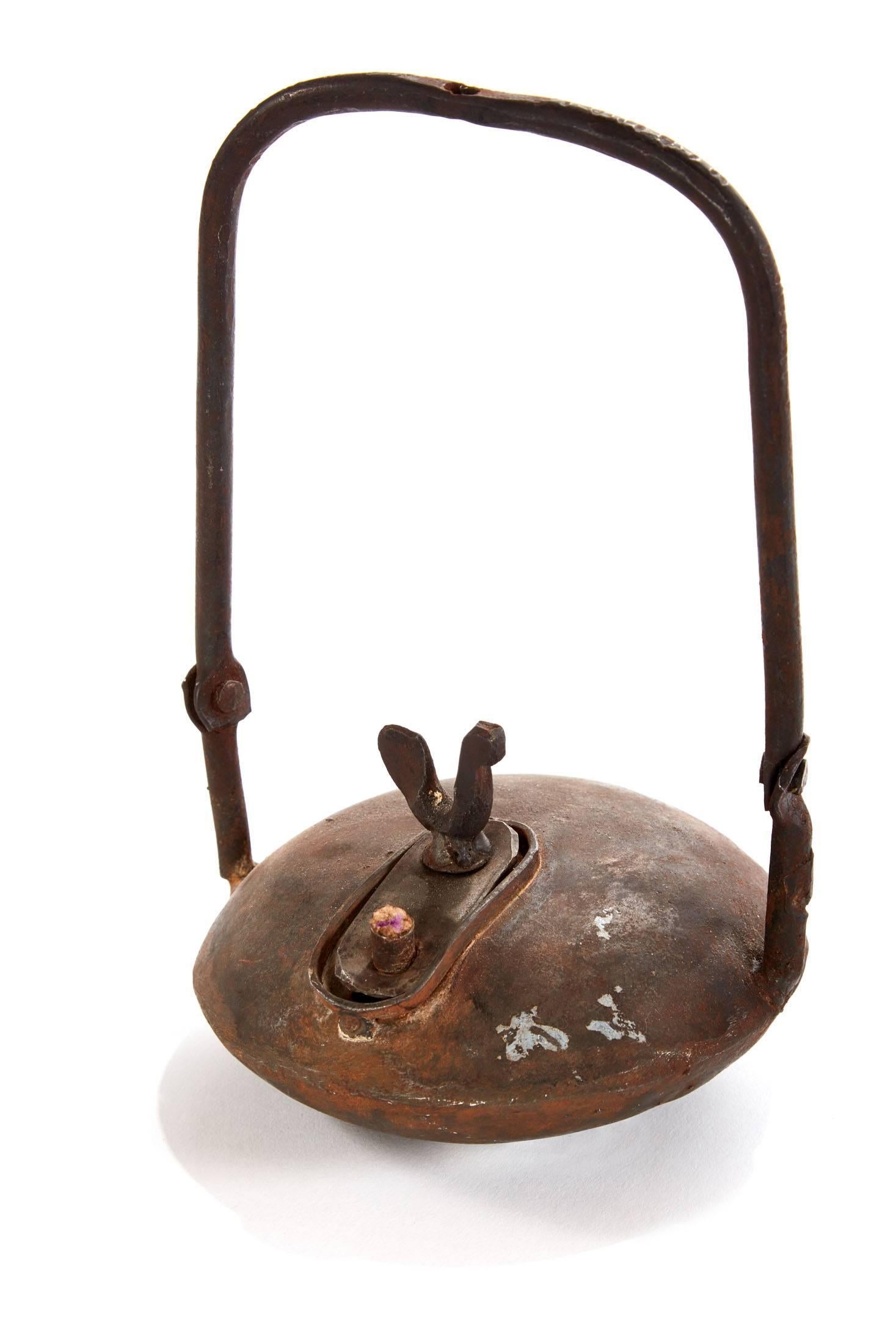 19th century French primitive hanging oil lamp
Beautiful object.