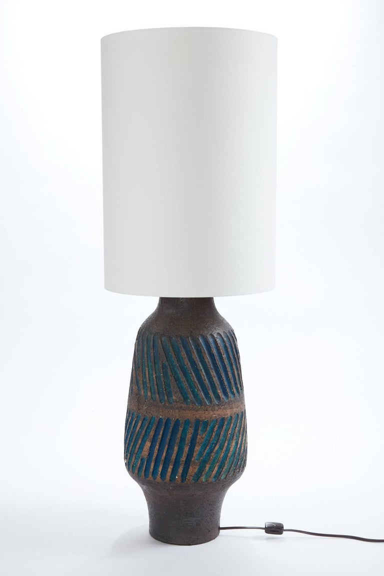 Midcentury American Studio Ceramic Table Lamp With Custom French Midcentury American Studio Ceramic Table Lamp Interesting And Well Designed In Dark Brown With