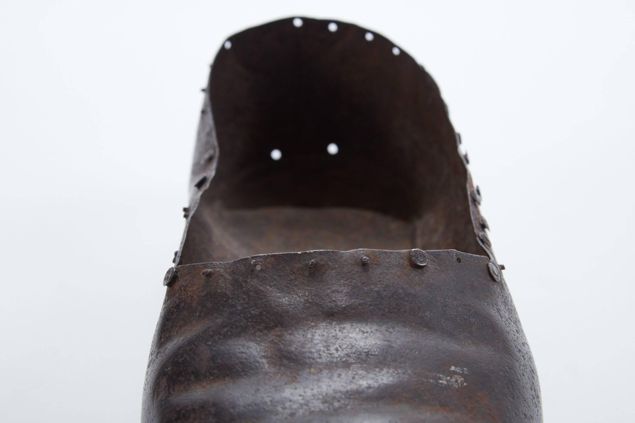 Late 19th Century Hand-Forged Iron Shoe, Likely a Cobblers Sample In Excellent Condition For Sale In Chicago, IL