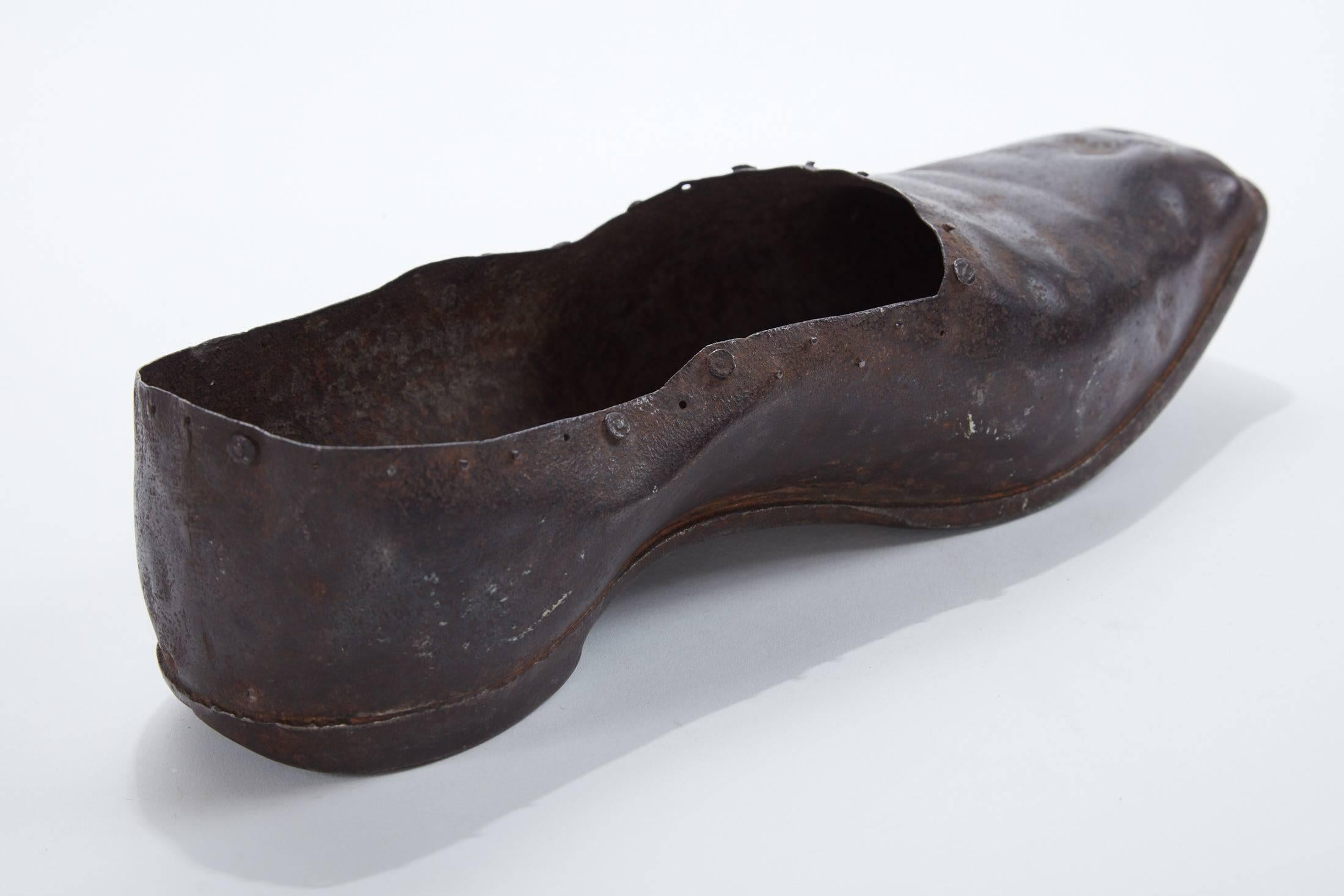 Hand-Crafted Late 19th Century Hand-Forged Iron Shoe, Likely a Cobblers Sample For Sale