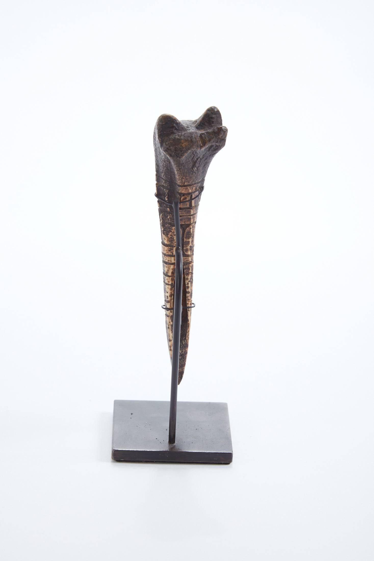 Cameroonian 19th Century Carved African Bone Tool from Cameroon