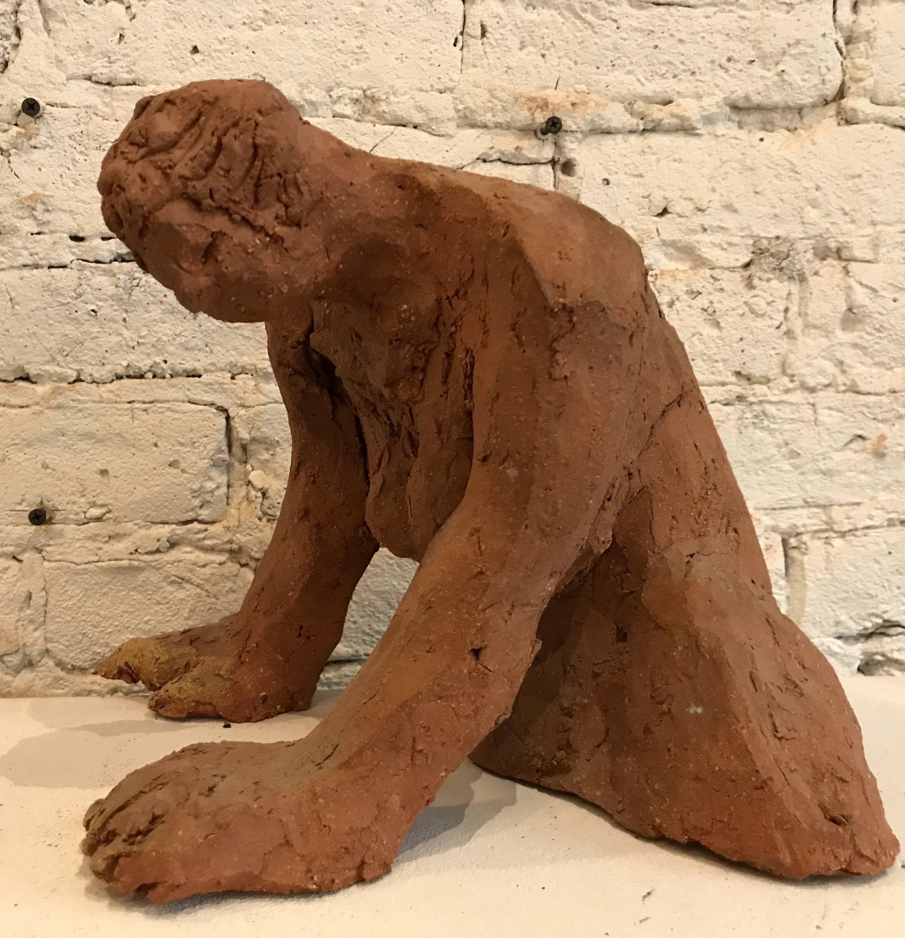 American Mid-20th Century Clay Figural Sculpture by Artist Joyce Pines
