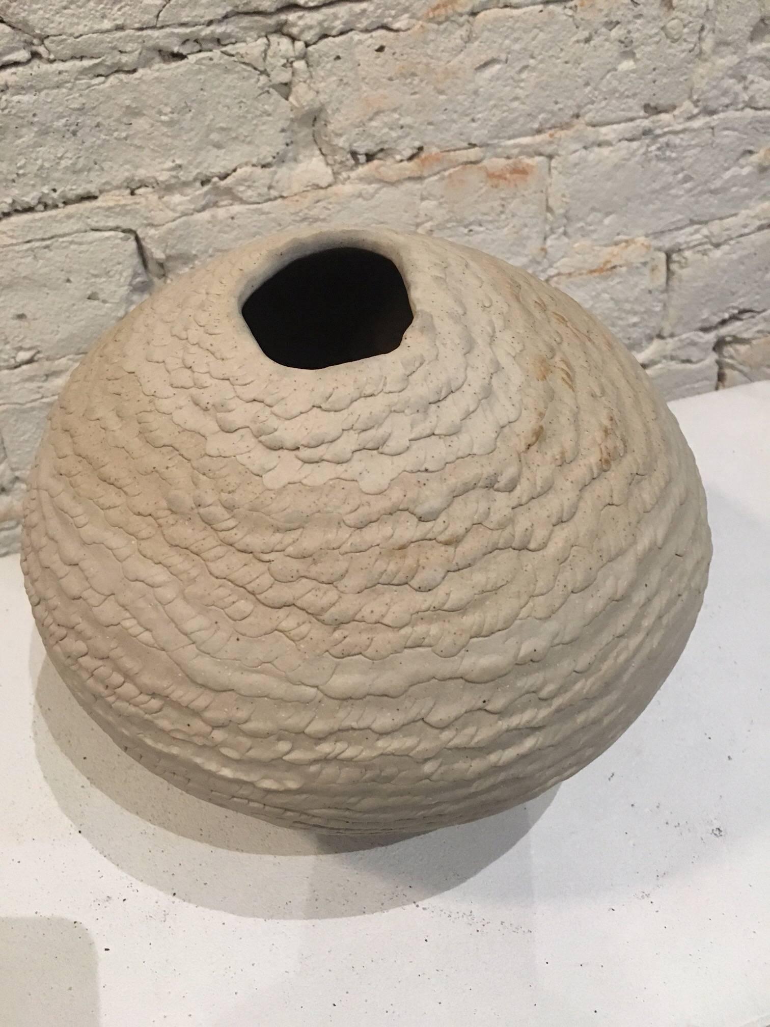 21st Century Textural White Ceramic/Pottery by Joanne Trestrail In Excellent Condition In Chicago, IL
