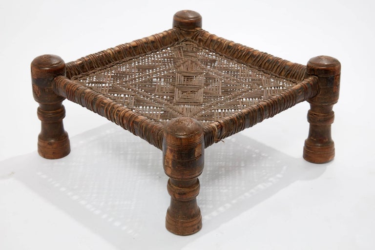 20th Century Hand Woven Leather Stool from Swat Valley in Pakistan at 1stDibs