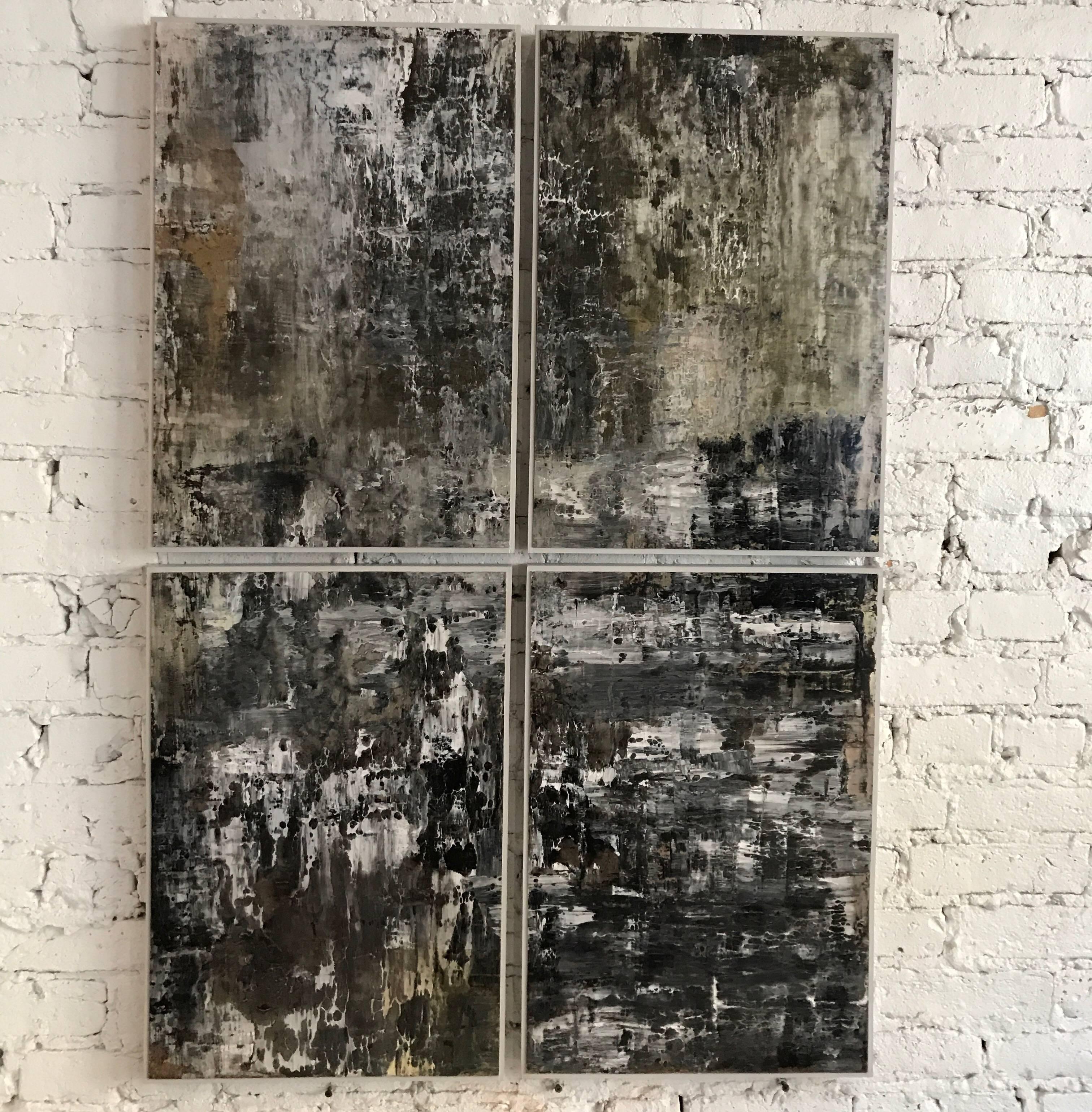 21st century Quad panel paintings Headwaters by Michael Manthey 

Michael prefers to leave paintings untitled using the words HEADWATERS as a threshold rather than a title. The origin of the term refers to the absolute ground or source of this