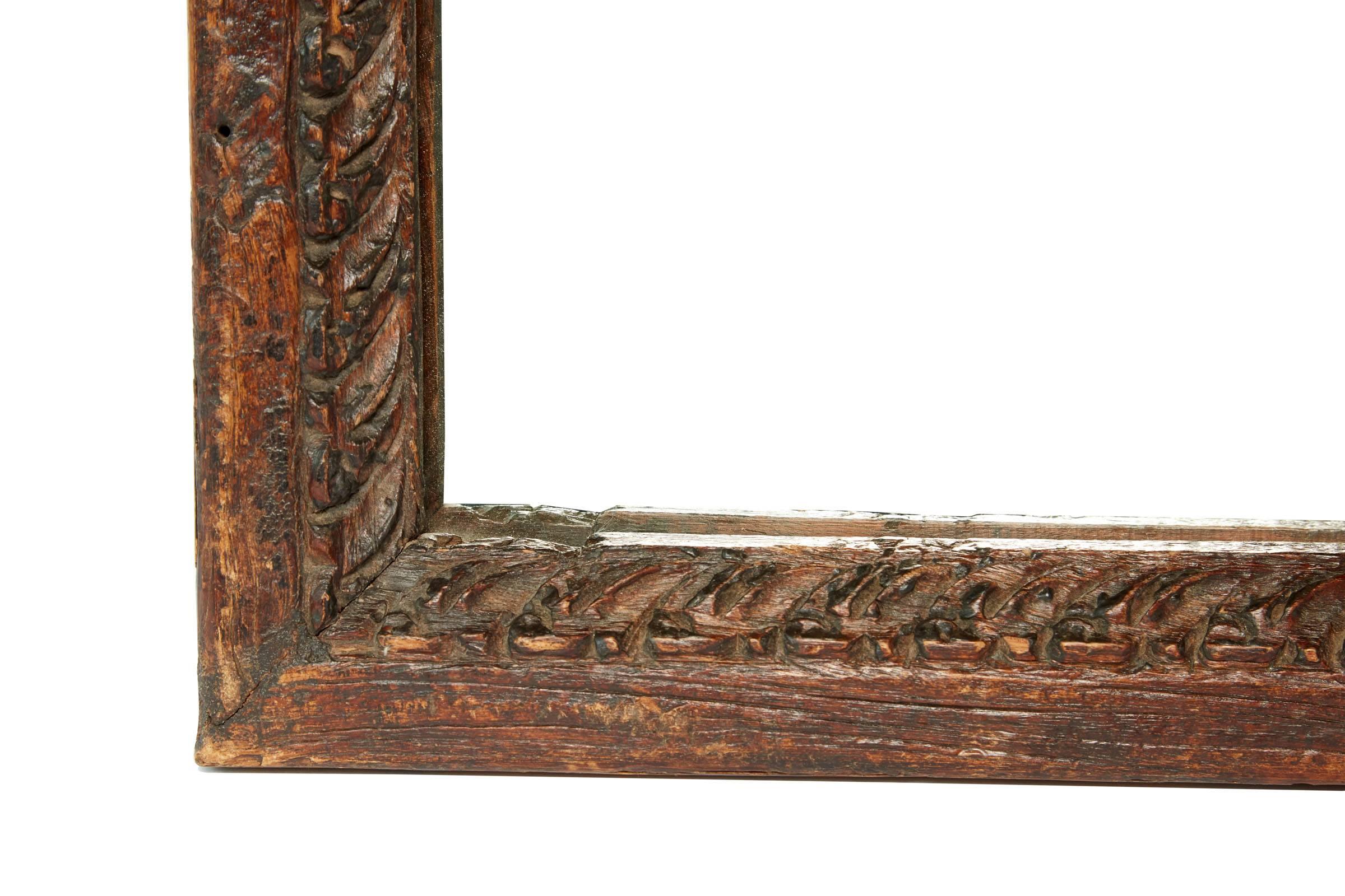 20th Century Small Hand-Carved Indonesian Mirror 4
