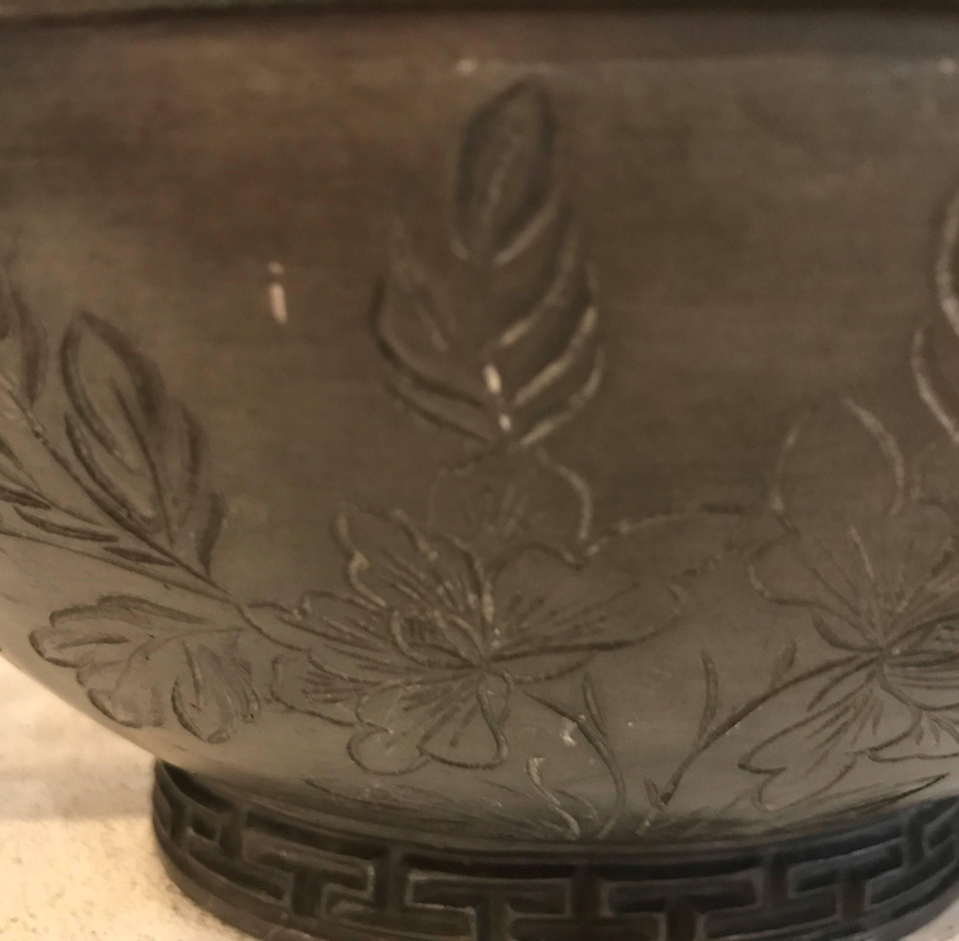 Early 20th Century Pewter/Jade Handled Chinese Cachepot 5