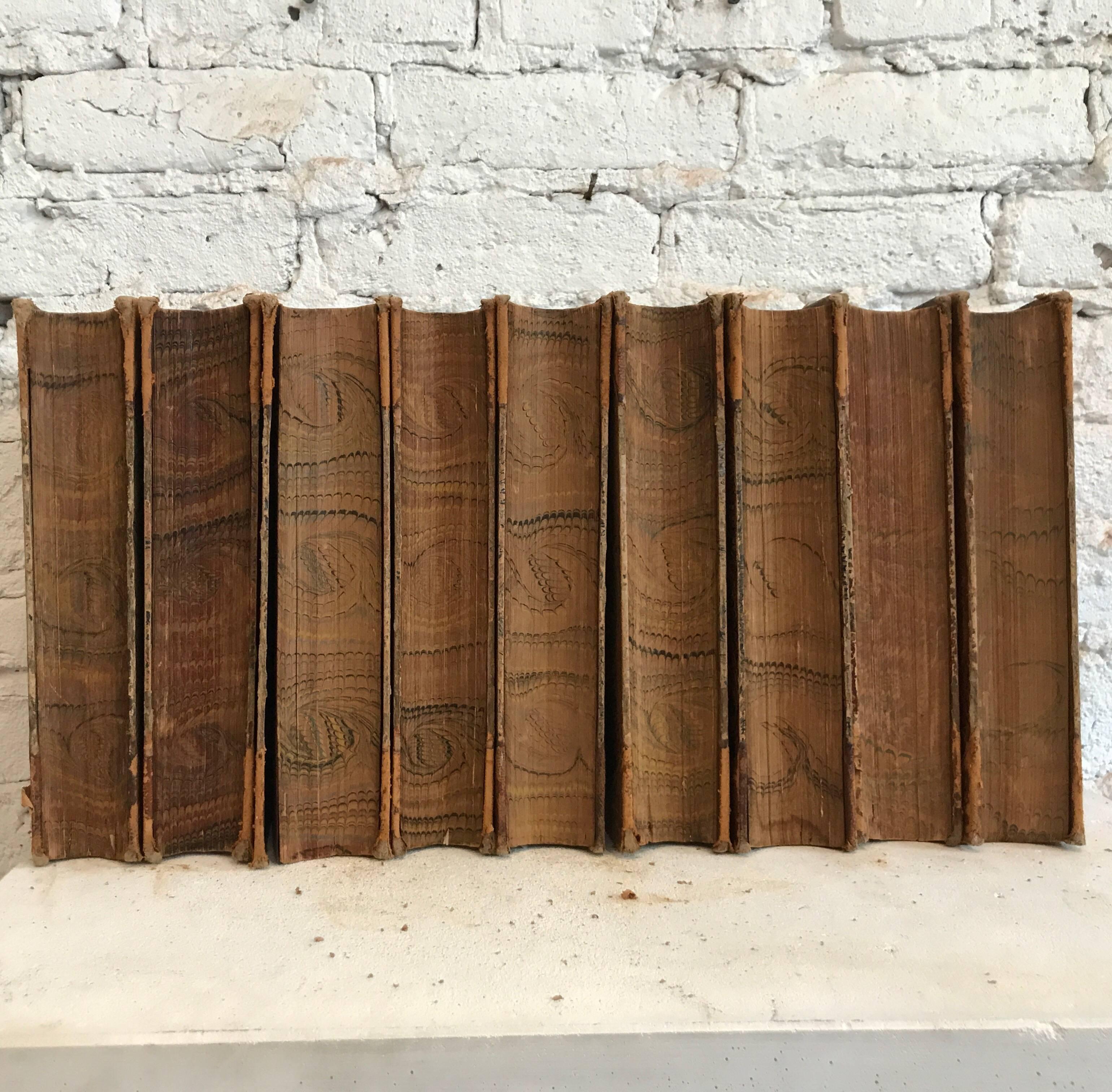 20th Century Collection of Nine Leather Bound Encyclopedia's 1
