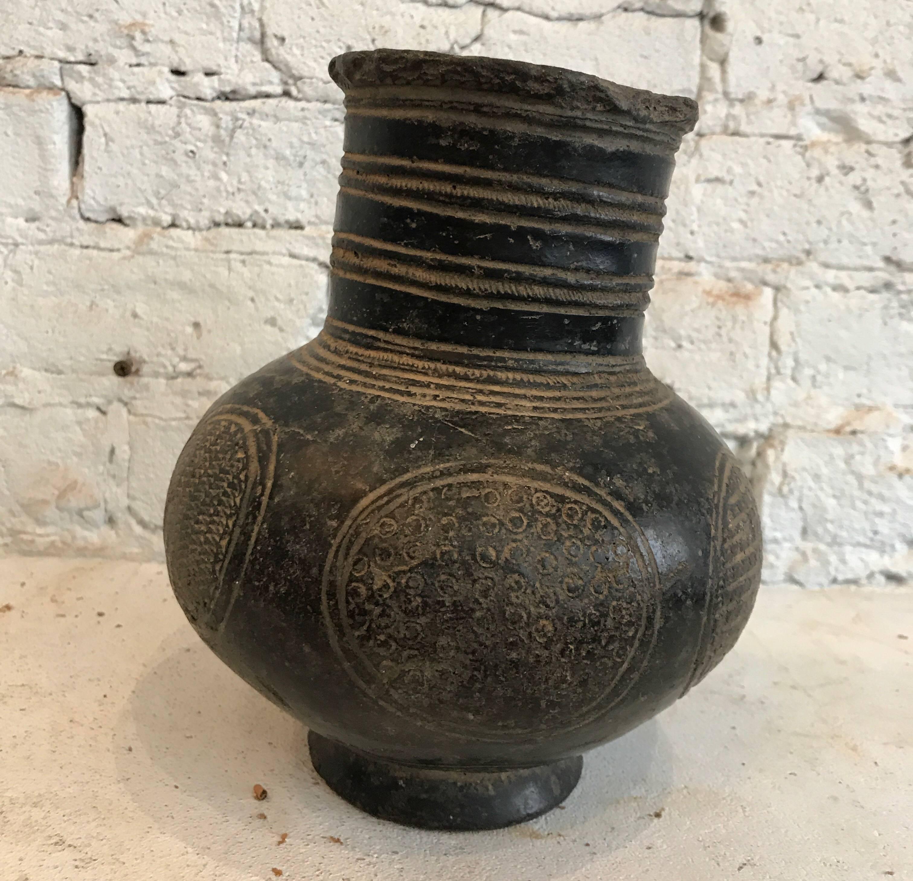 Hand-Crafted Mid-20th Century Engraved African Vessel from Mali