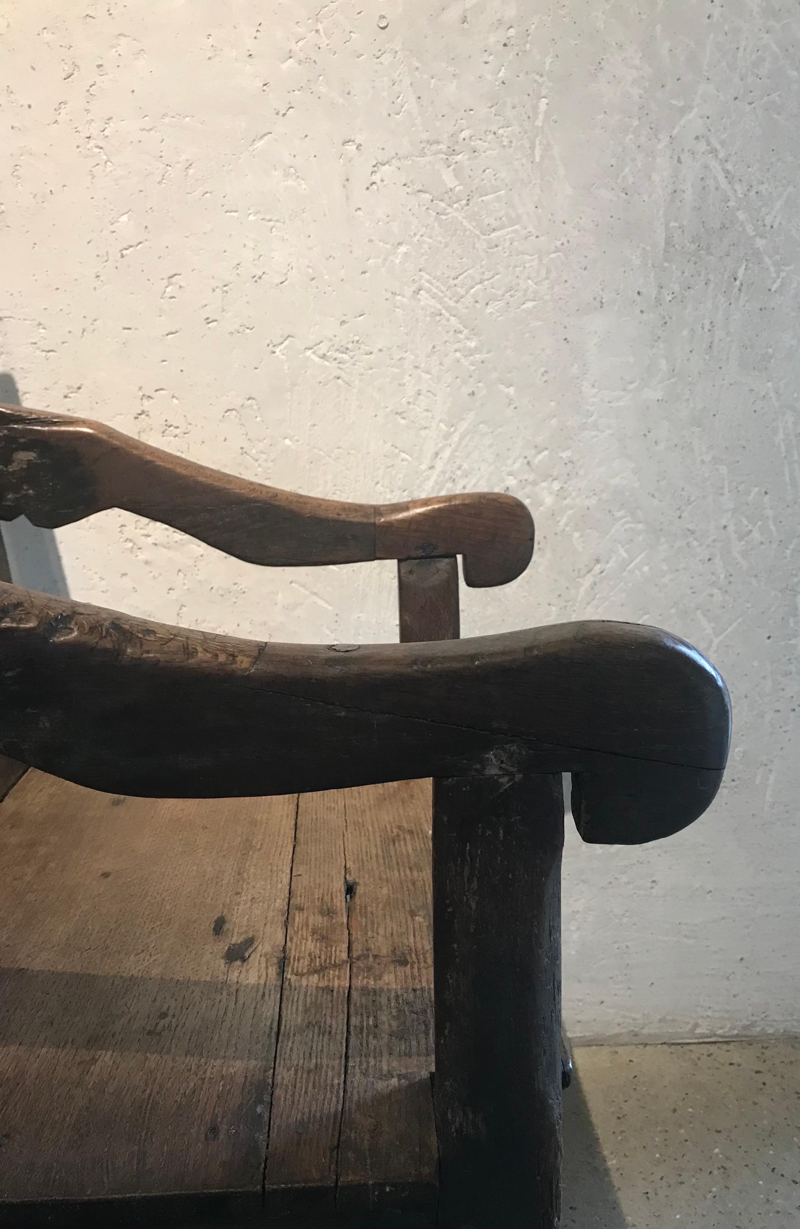 Elizabethan 'Tudor' Hand Carved Oak Wainscot Arm Chair For Sale 4