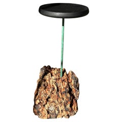 21st Century Lava Base/Black Top Side Table by Michael Javidi