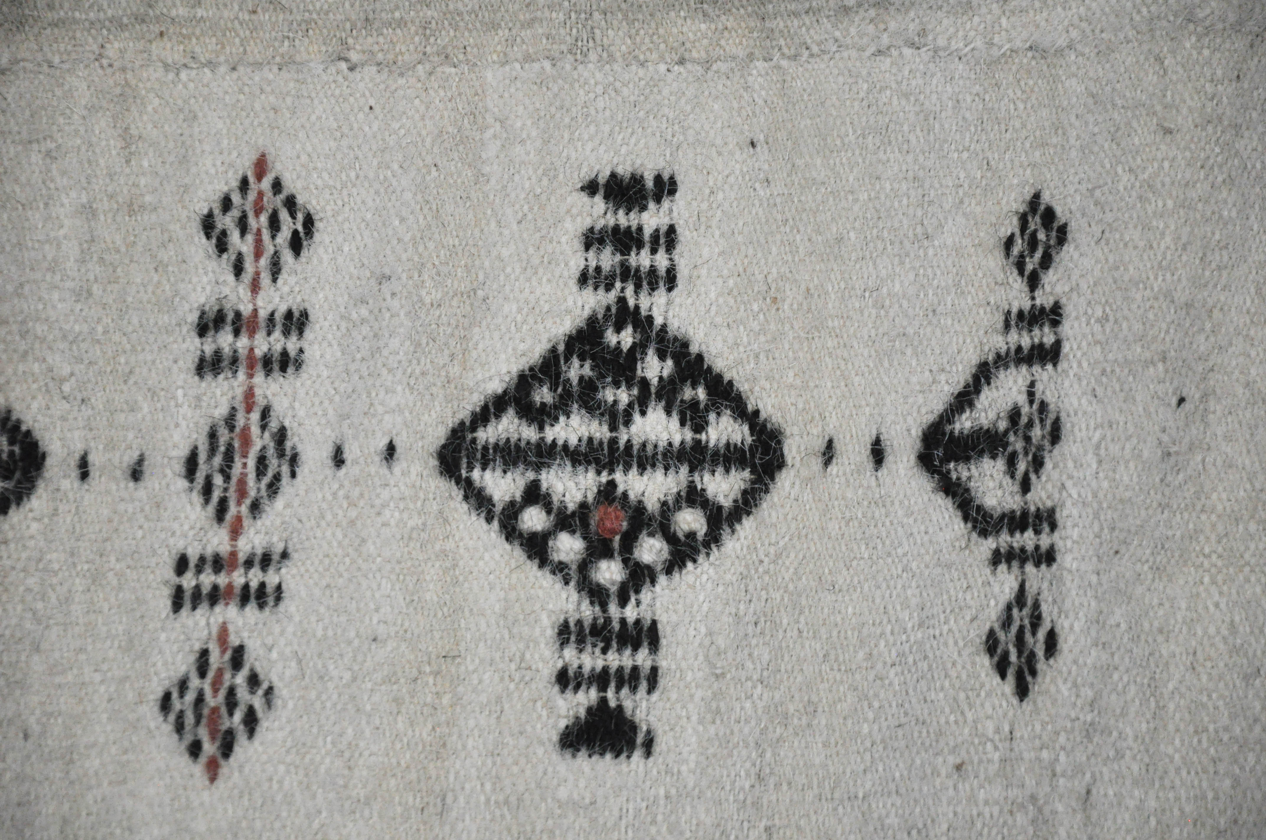 20th Century White, Black and Faded Red African Textile 2