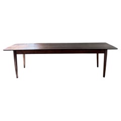 19th Century French Elm Farm Table, Directoire Style, Circa 1850-1880