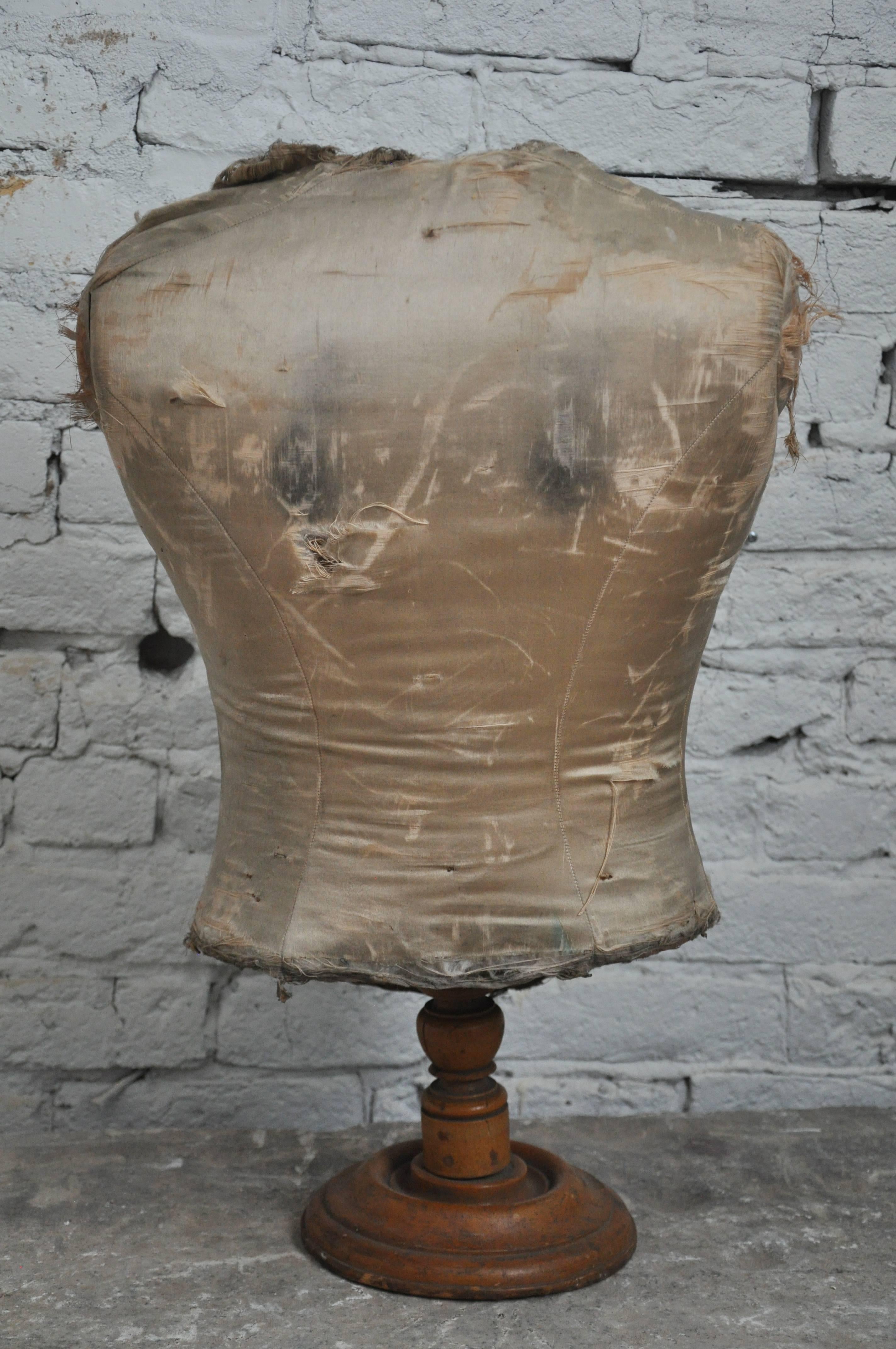 Late 19th Century French Fabric Bust In Fair Condition For Sale In Chicago, IL