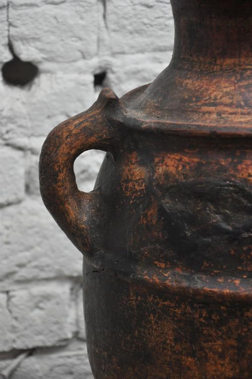 Late 19th Century Primitive Spanish Clay Pot For Sale at 1stDibs old